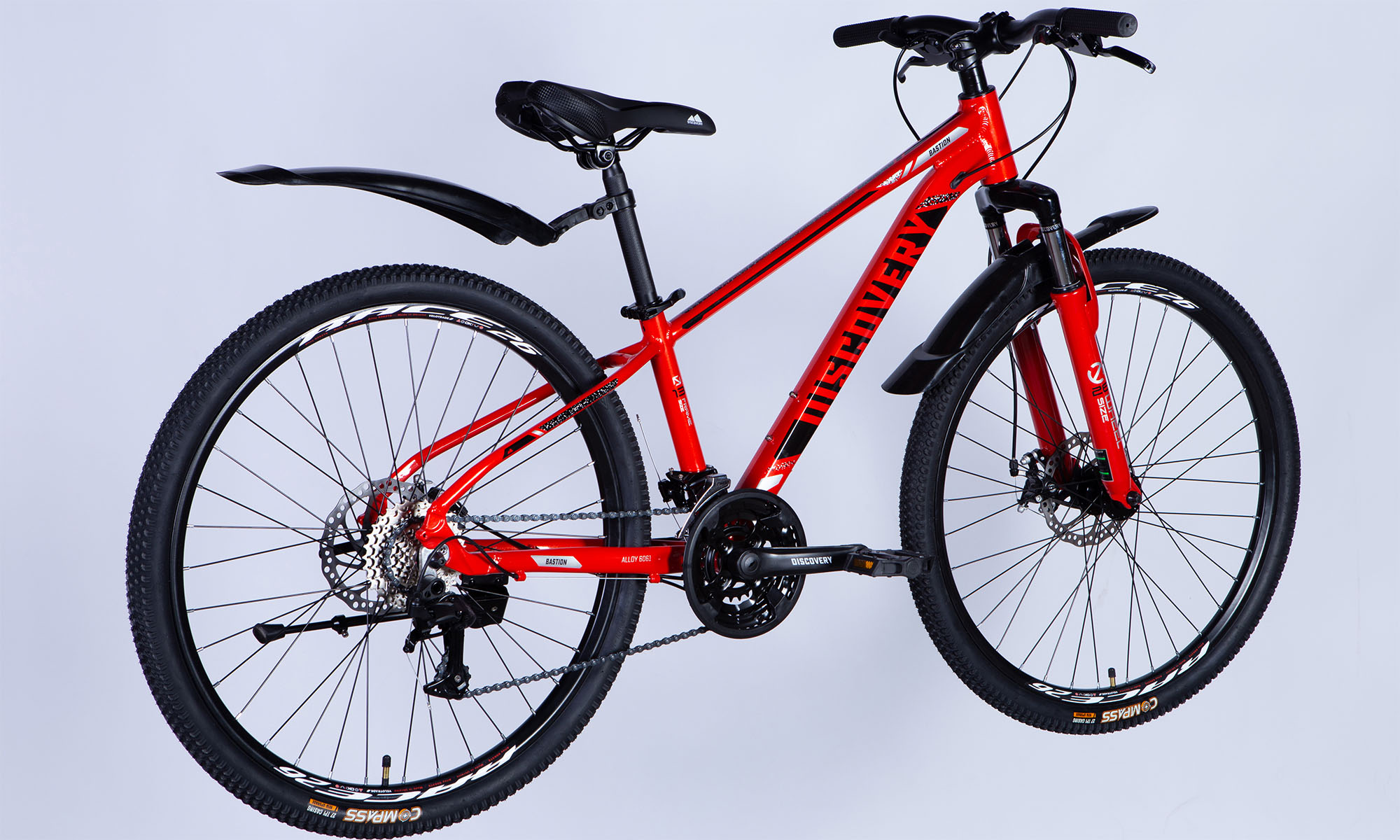 Велосипед Discovery BASTION DD CS 26", размер XS, рама-13" 2025, красно-черный 3