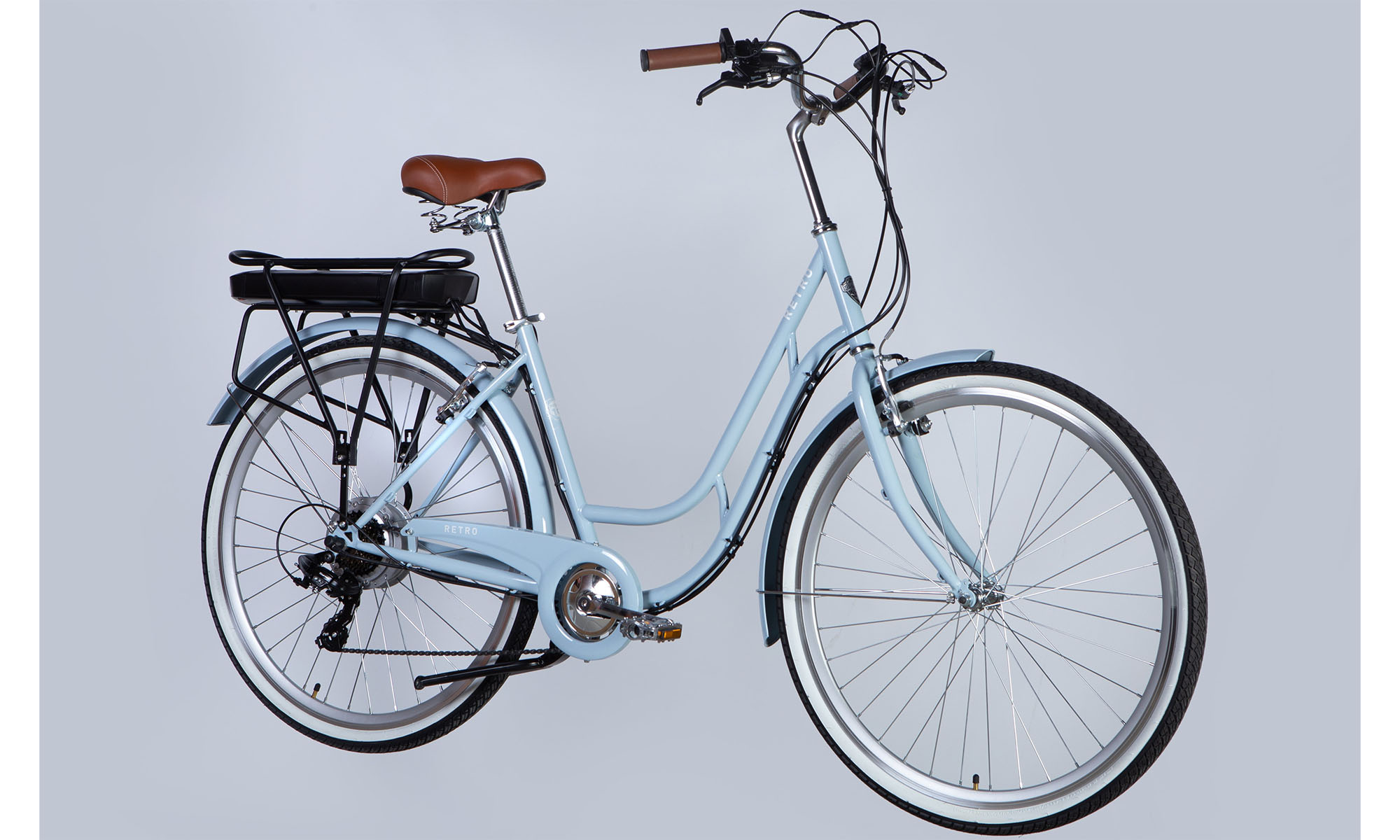 Велосипед с электроприводом Dorozhnik eRETRO Vbr FR 28", размер L, рама-19", 36B, 12.5А*ч, 500Вт, год 2025, светло-голубой 5