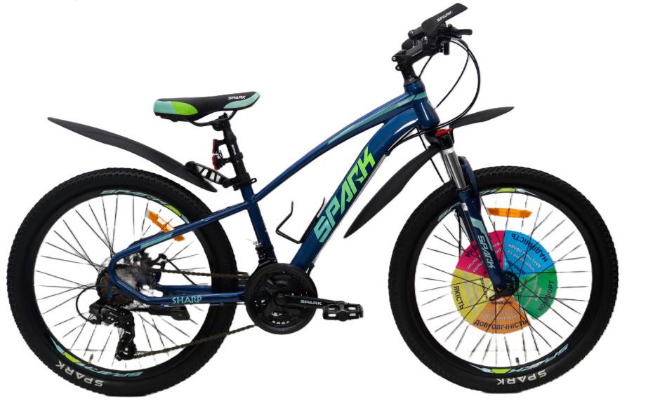 Фотографія Велосипед SPARK SHARP 24" размер XXS рама 12" 2024 Синий