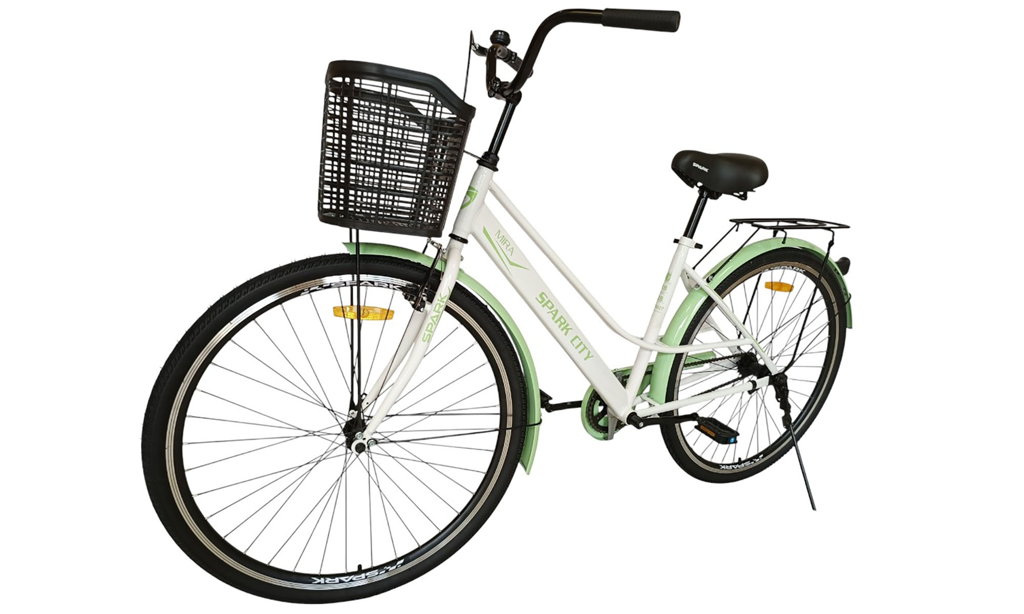 Велосипед SPARK CITY MIRA 28", размер M, рама - 18", год 2026, серый с зеленым 5