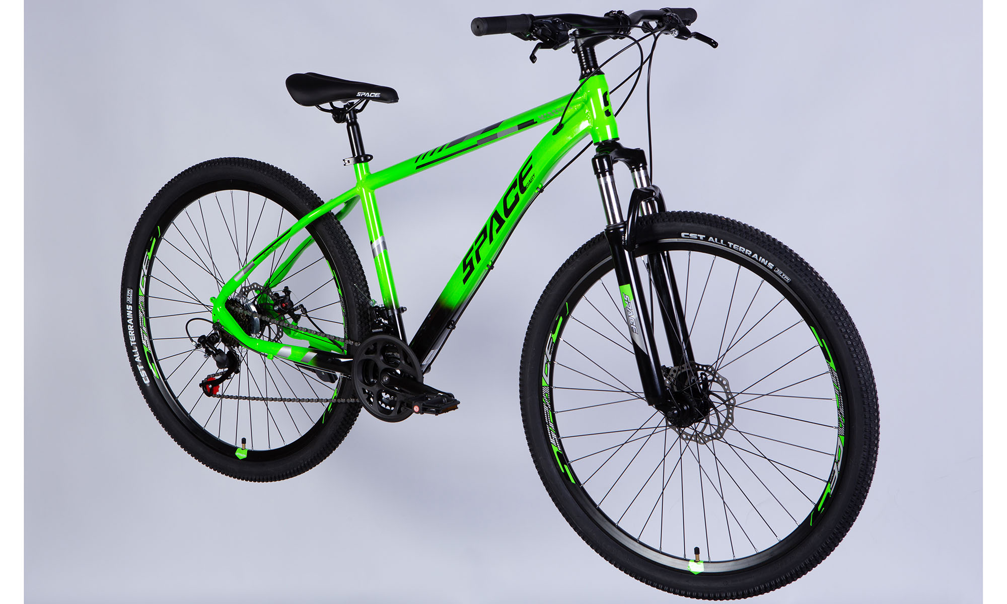 Велосипед SPACE MERCURY DD FR 29", размер M, рама-18", год 2026, зелено-черный 5