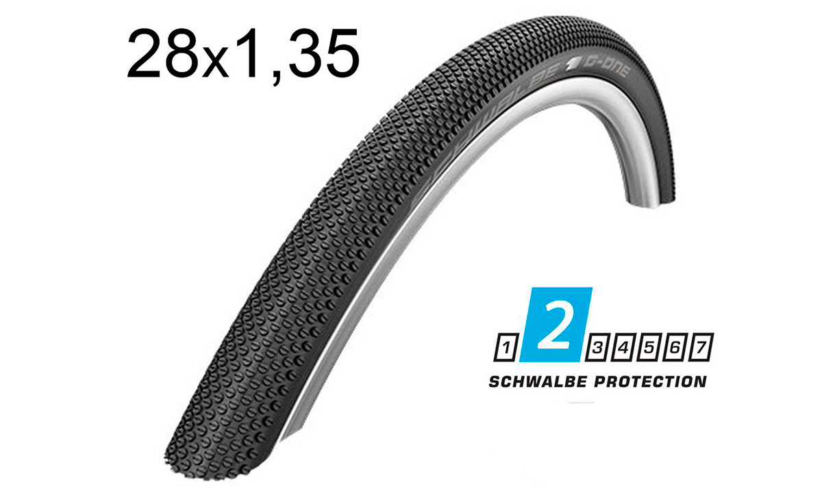 Фотография Покрышка Schwalbe 28x1.35 (35-622) 700x35C G-ONE Allround RaceGuard, Performance Folding B/B-SK HS473 DC 67EPI EK black