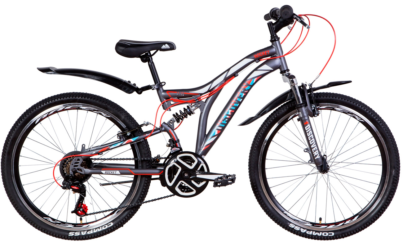 Фотография Велосипед Discovery ROCKET AM2 Vbr 24" (2021) 2021 Серо-белый