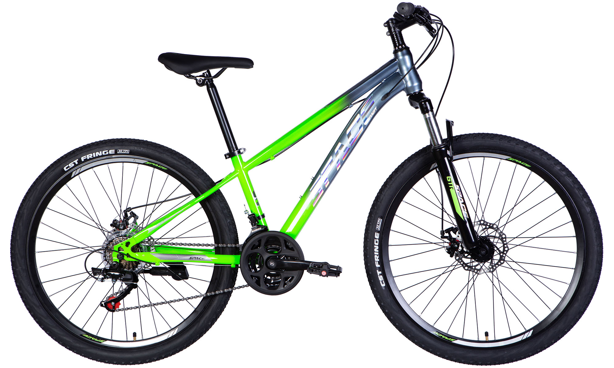 Велосипед SPACE MARS DD FR 26", размер XS, рама-13", рік 2026, зелено-сріблястий 