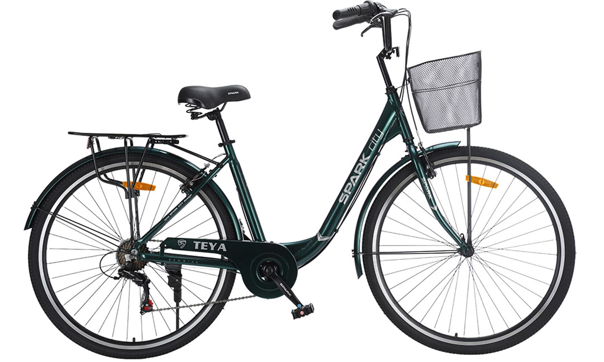 Велосипед SPARK CITY TEYA 28", размер L, рама 18", год 2026, тёмно-зелёный 