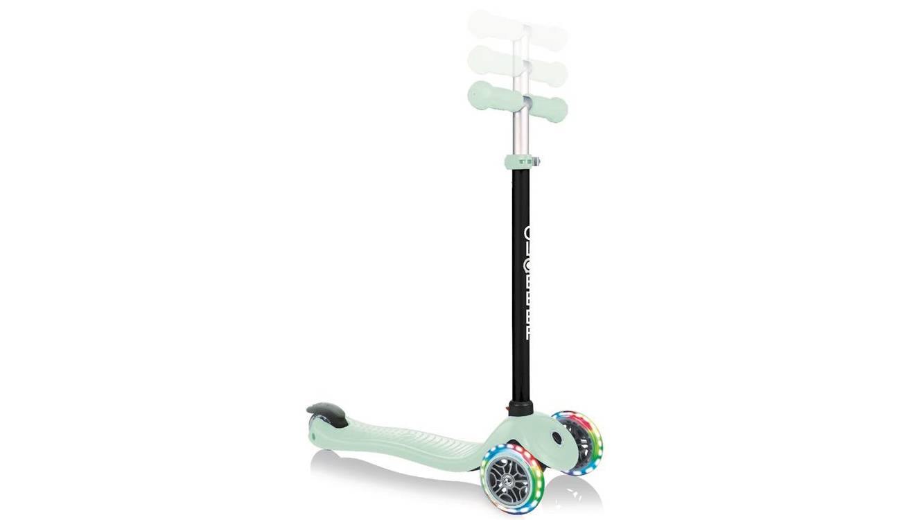 Фотография Самокат GLOBBER GO UP SPORTY со светящимися колёсами, пастельный зелёный, 1+ 6