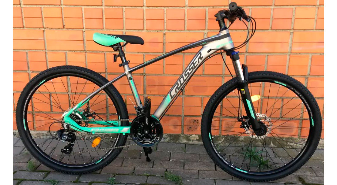 Фотография Велосипед Crosser X880 3х7 29" размер М рама 17 2021 Серо-зеленый