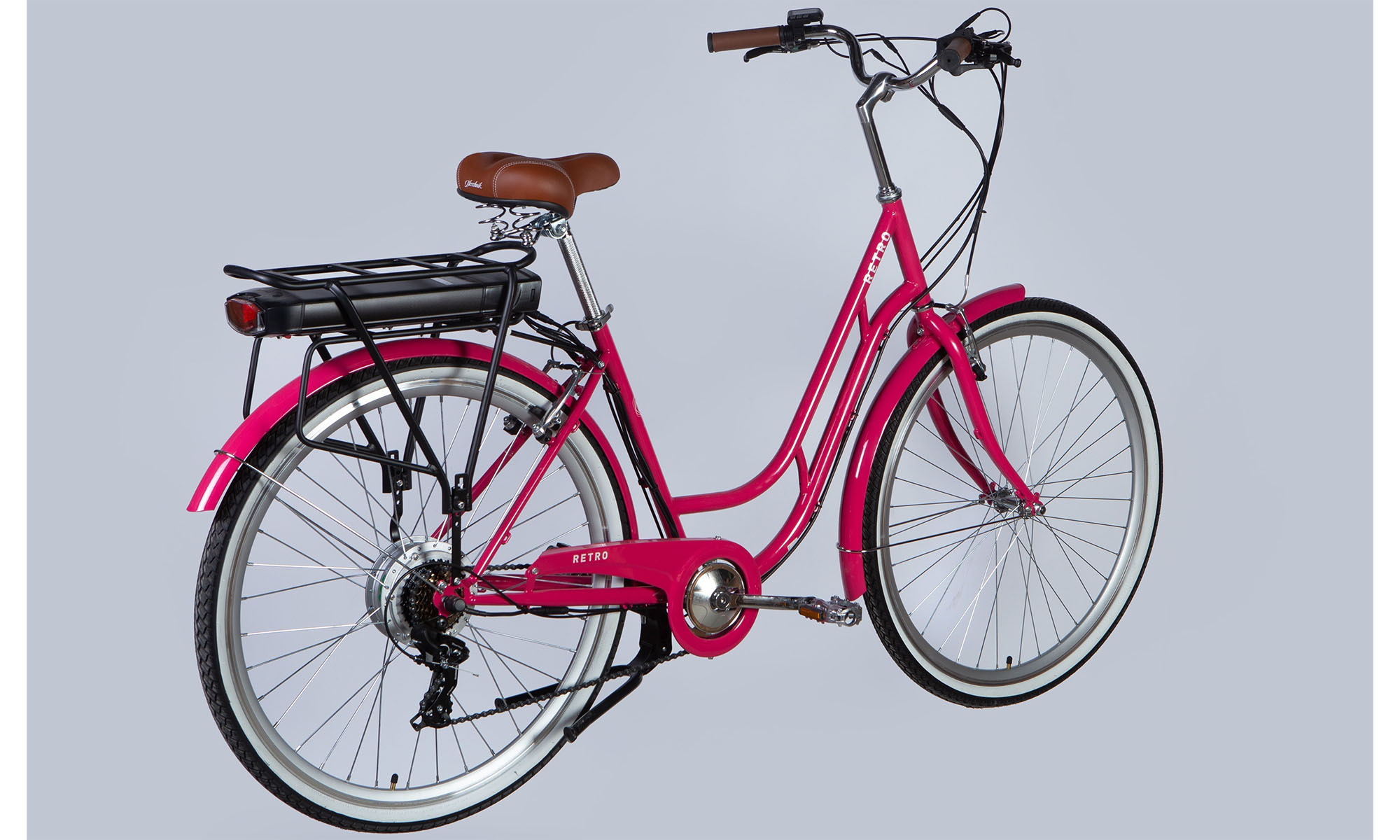 Велосипед с электроприводом Dorozhnik eRETRO Vbr FR 28", размер L, рама-19", 36B, 12.5А*ч, 500Вт, год 2025, розовый 5