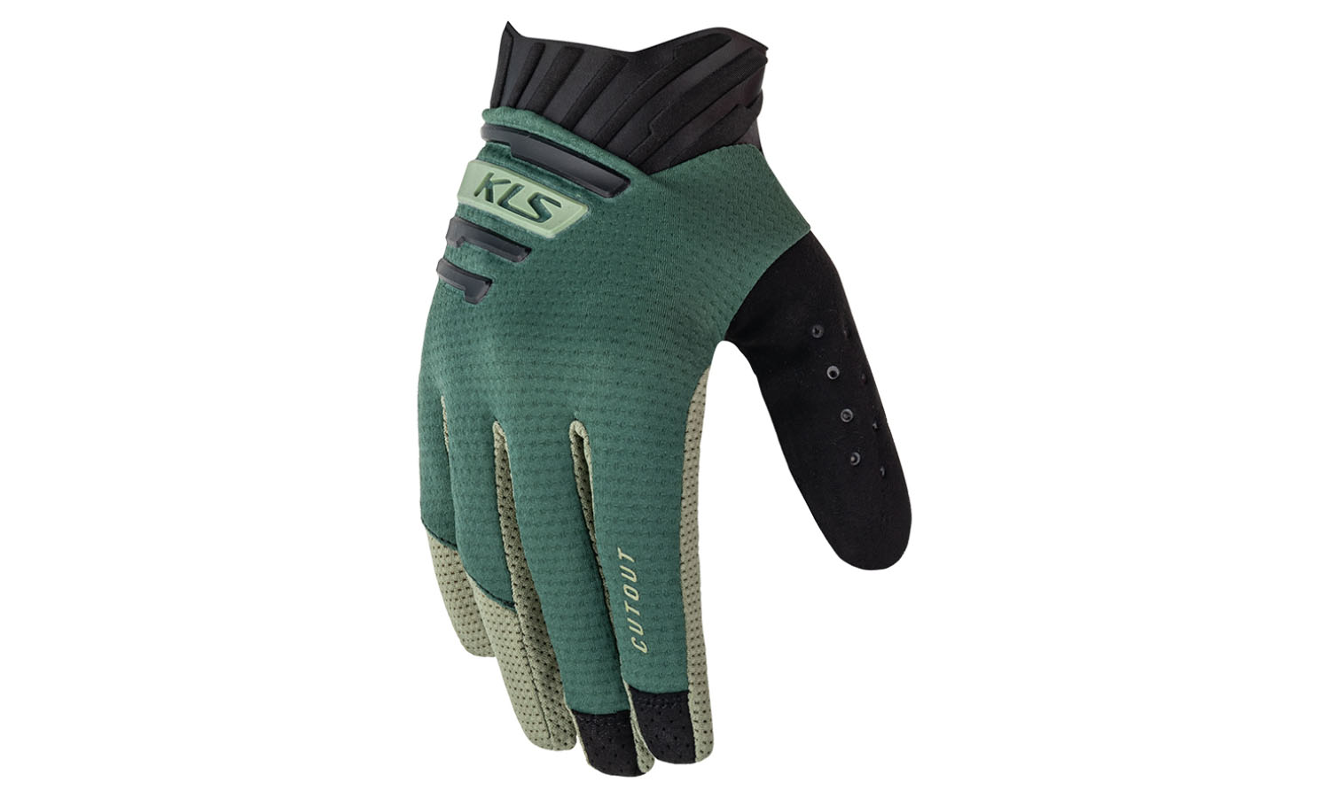 Фотография Перчатки с длинными пальцами KLS Cutout цвет зеленый размер XS