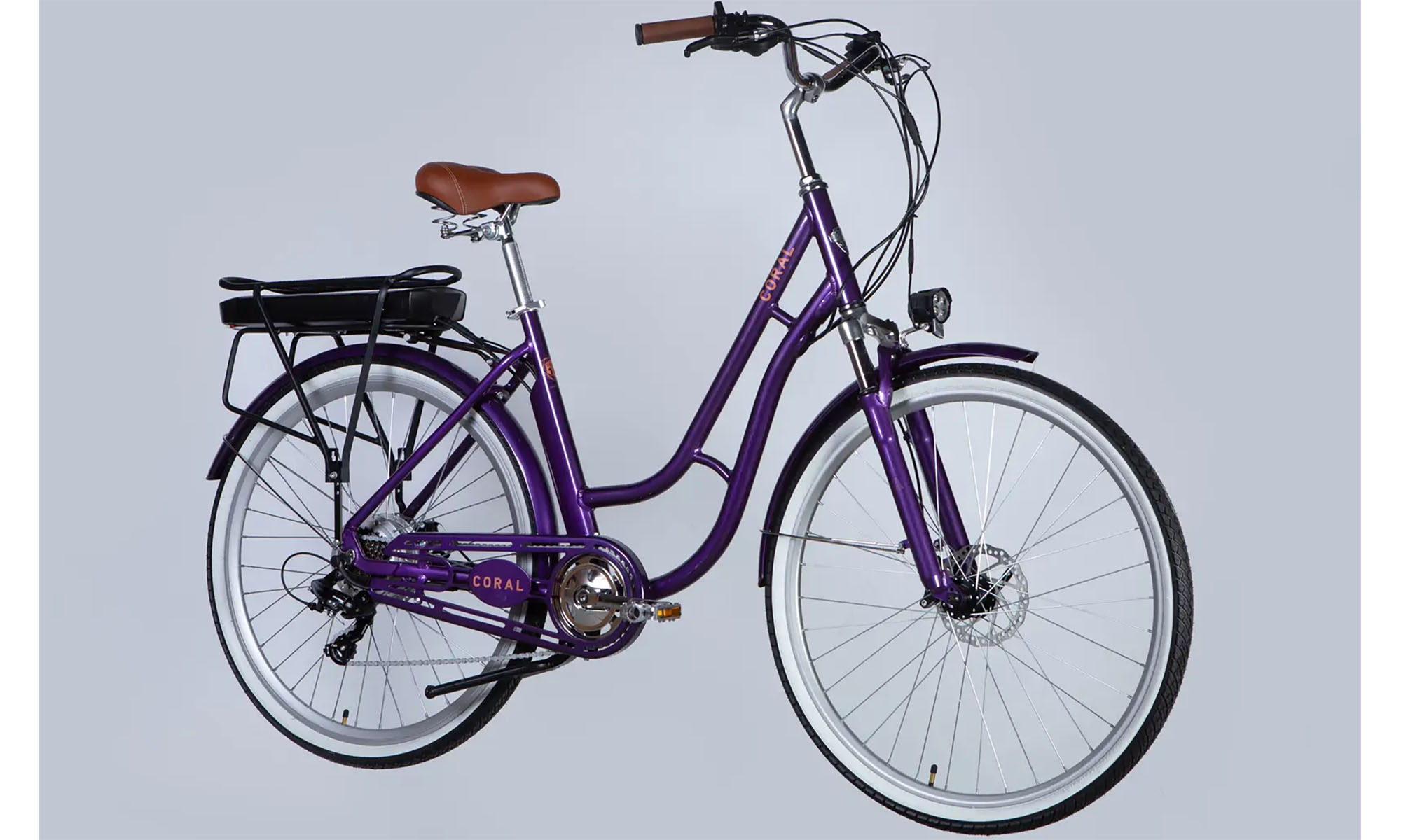 Велосипед с электроприводом Dorozhnik eCORAL DD FR 28", размер L, рама-19", 48B, 17.5А*ч, 500Вт, год 2026, фиолетово-синий 4