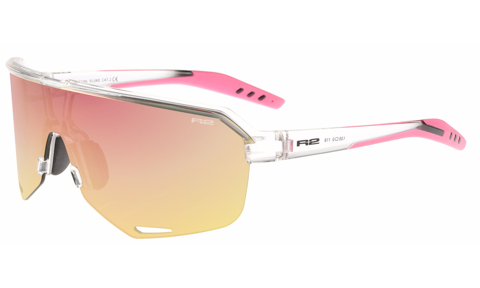 Очки R2 FLUKE clear-black-pink (PC), линза brown, покрытие pink revo, кат. 2 