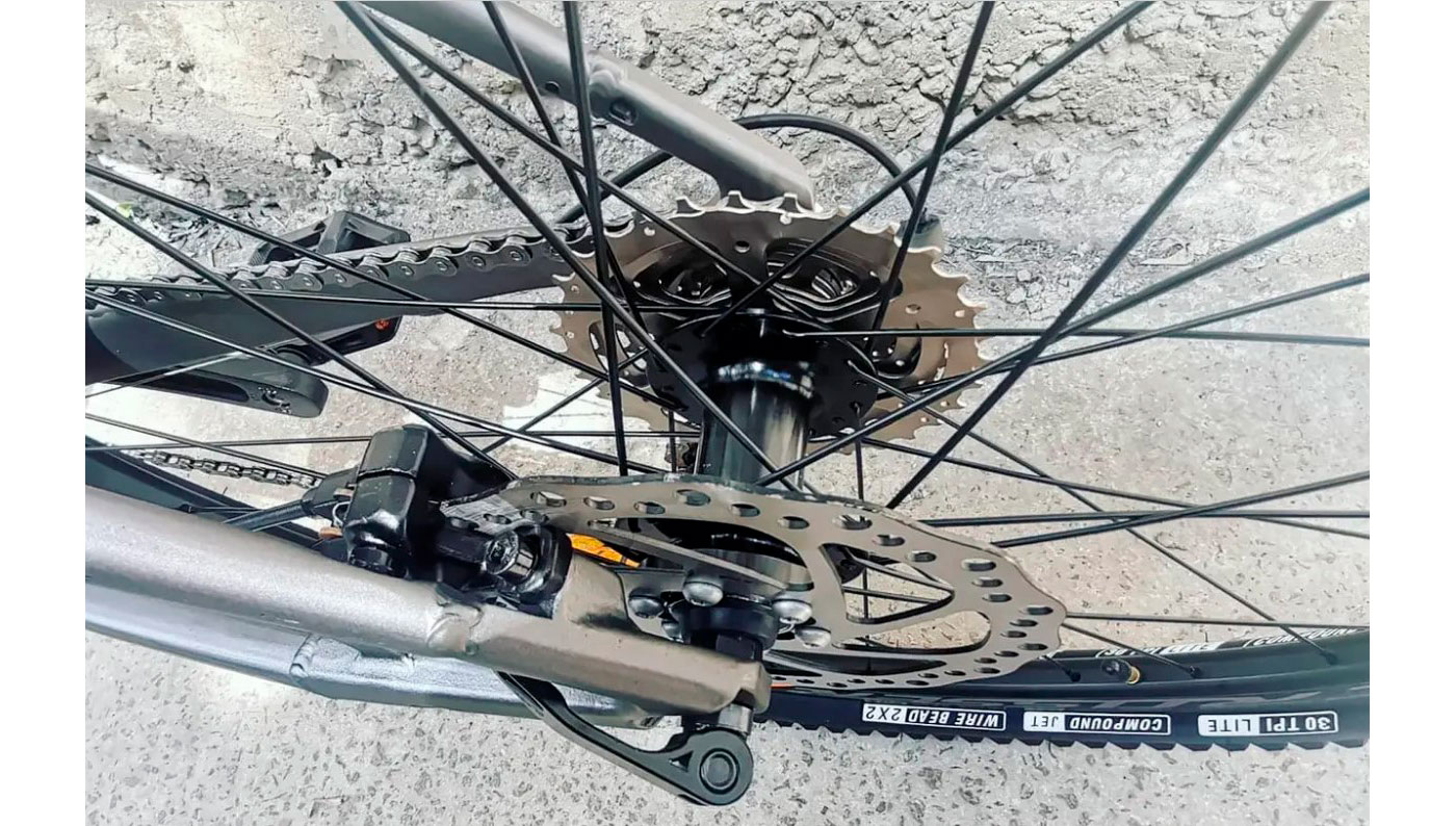 Фотография Велосипед Crosser Flow MT036 2x9 29" размер М рама 17 2022 Серо-оранжевый 4