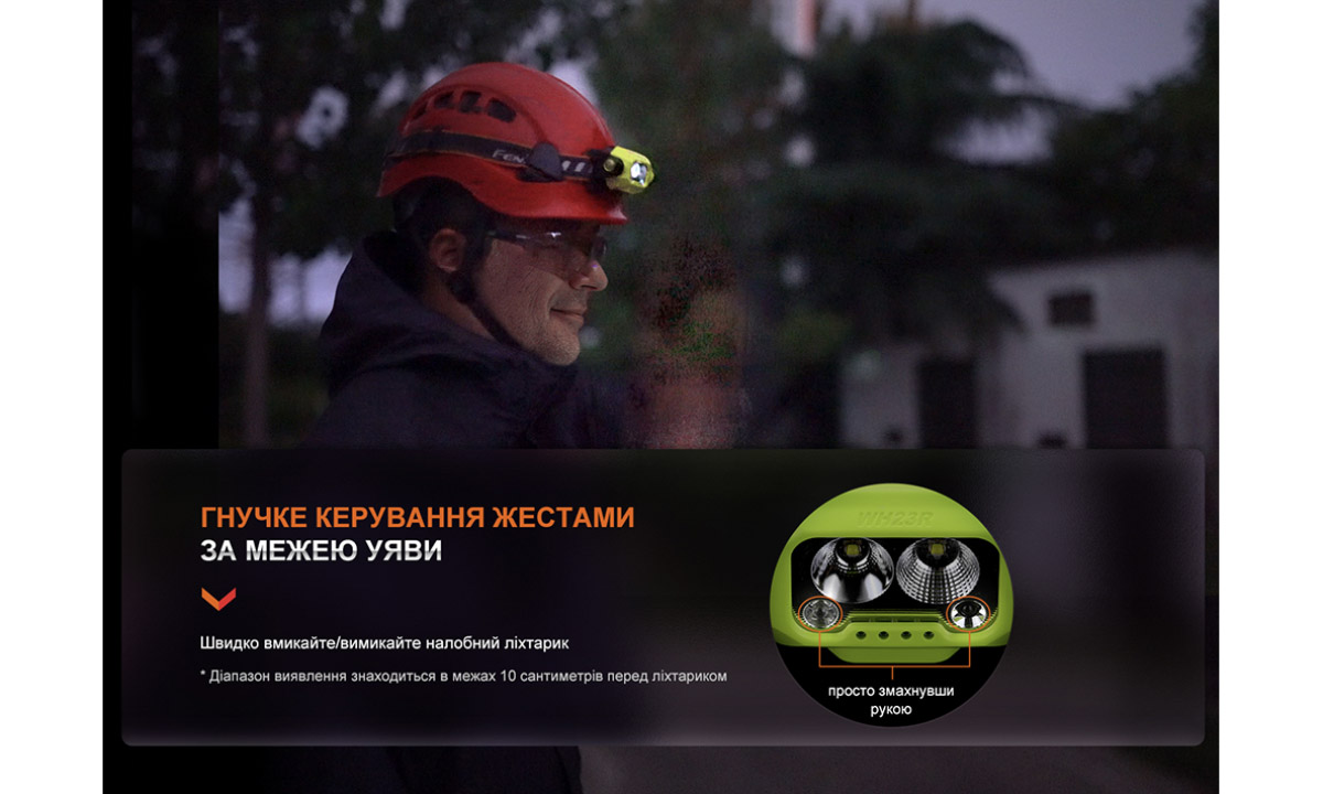 Фонарь налобный Fenix WH23R с бесконтактным датчиком 8