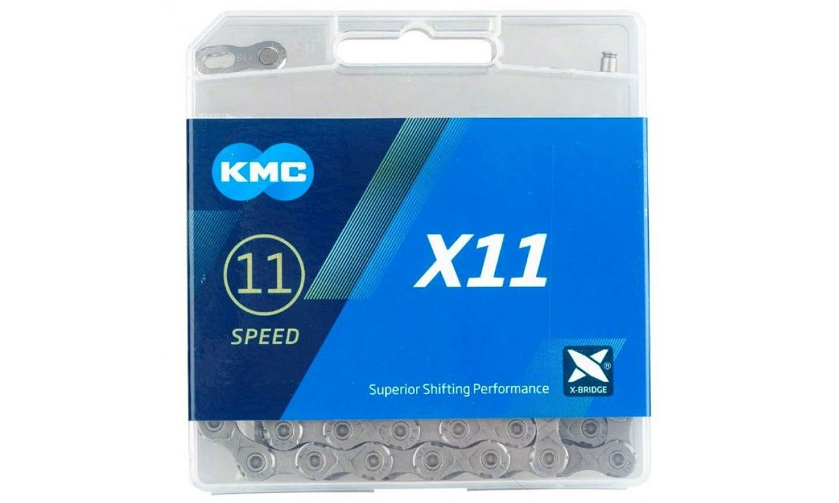 Фотографія Ланцюг KMC X11 Grey 11 швидкостей 118 ланок сірий + замок 2