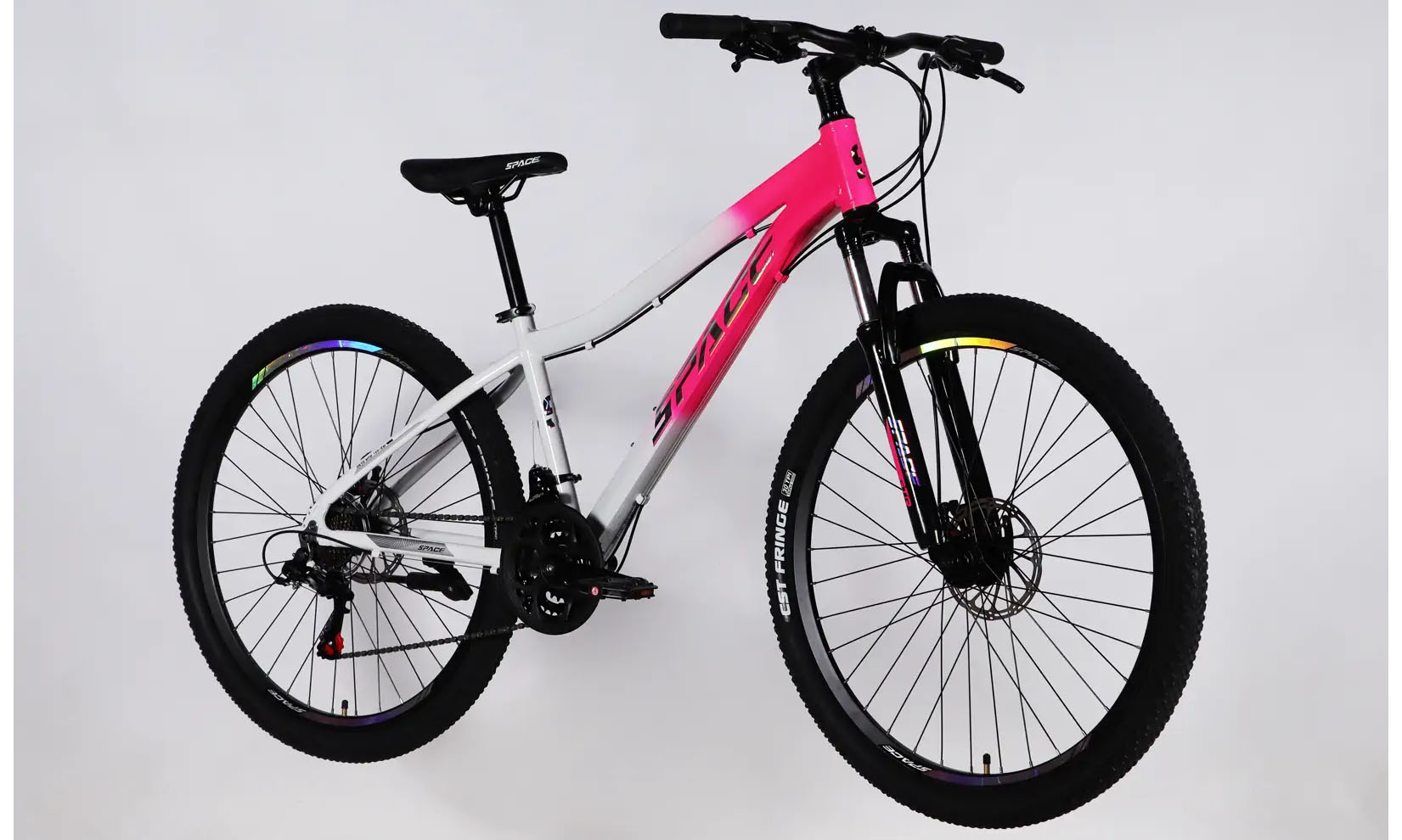 Велосипед SPACE IZIDA DD FR, 27.5", размер S, рама-15", год 2026, розово-белый 3