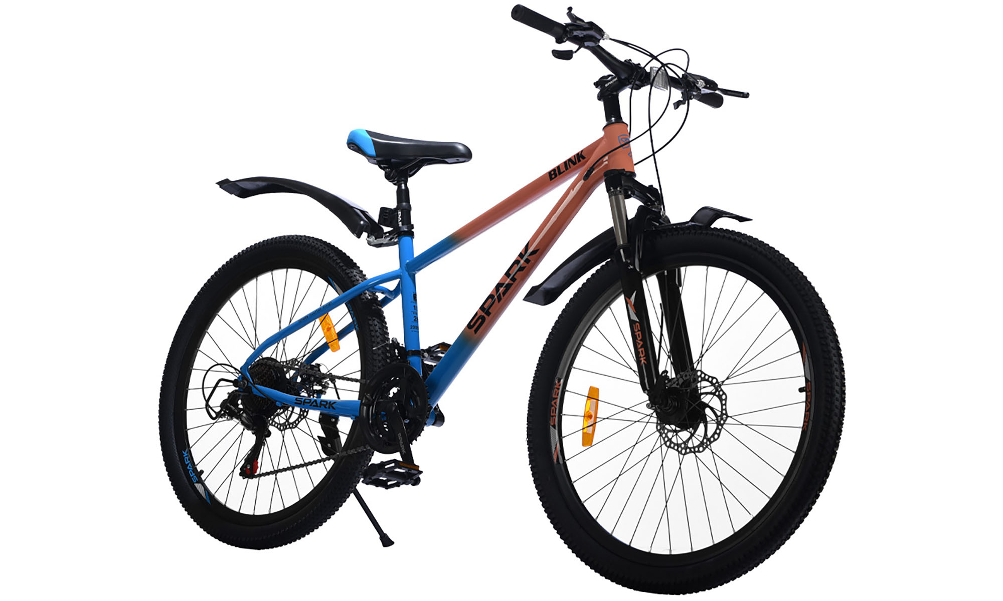 Велосипед SPARK BLINK 26", розмір S, рама 15", рік 2026, коричневий з синім 3 Велосипед SPARK BLINK 26", розмір S, рама 15", рік 2026, коричневий з синім 3