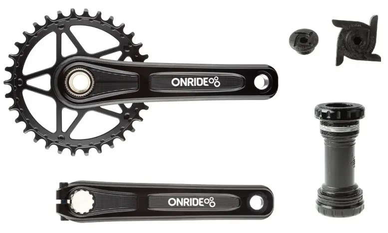 Комплект шатунів ONRIDE Solo Pro 1220, під Hollowtech, 170 мм, 34Т, на 12/11 шв., з кареткою, чорний 