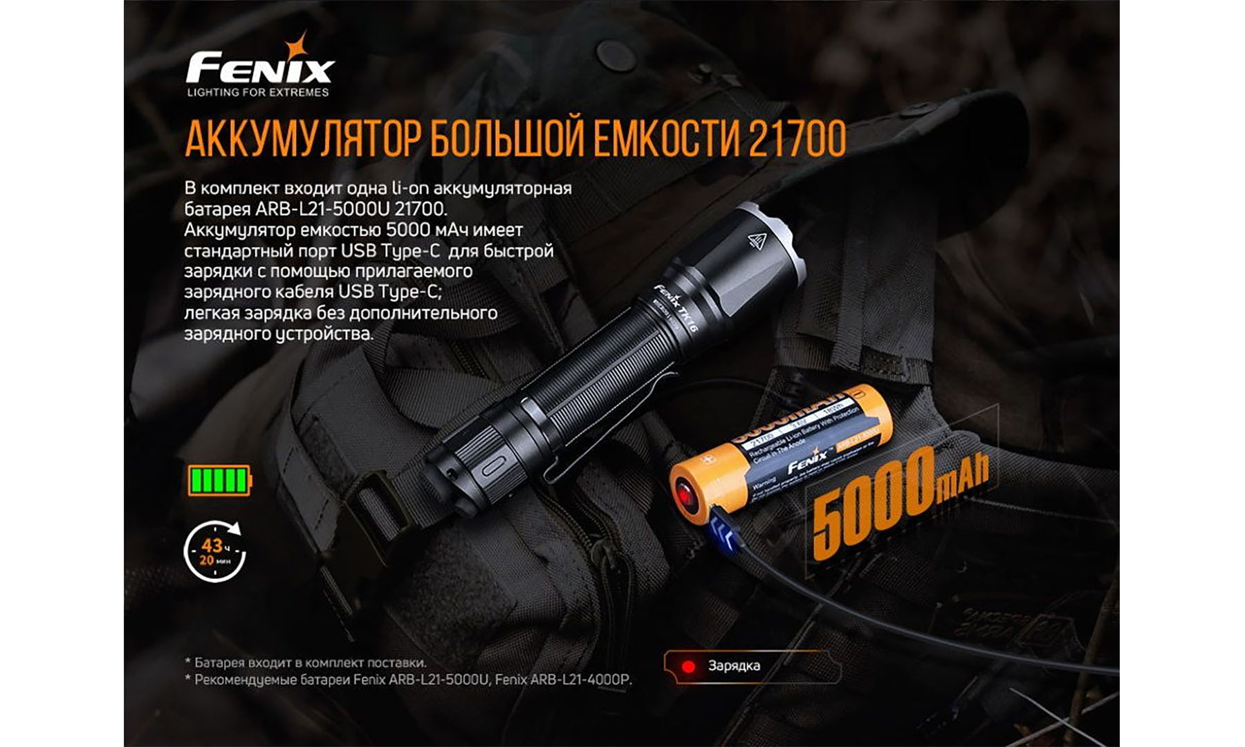 Ліхтар ручний Fenix TK16 V2.0, зелений 4 Ліхтар ручний Fenix TK16 V2.0, зелений 4