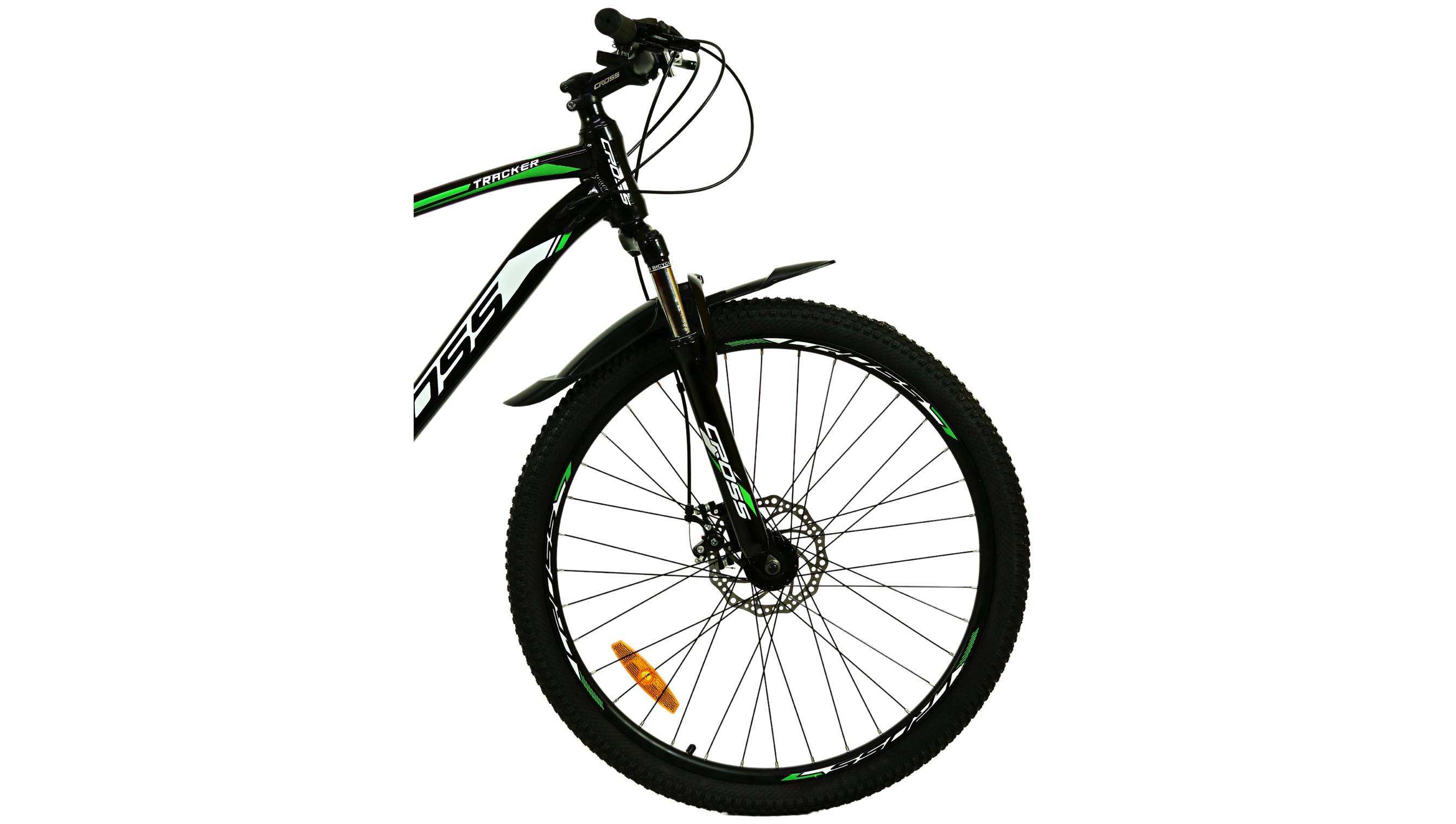 Велосипед CROSS Tracker 29", розмір M рама 18" (2023), Чорний-Зелений 2