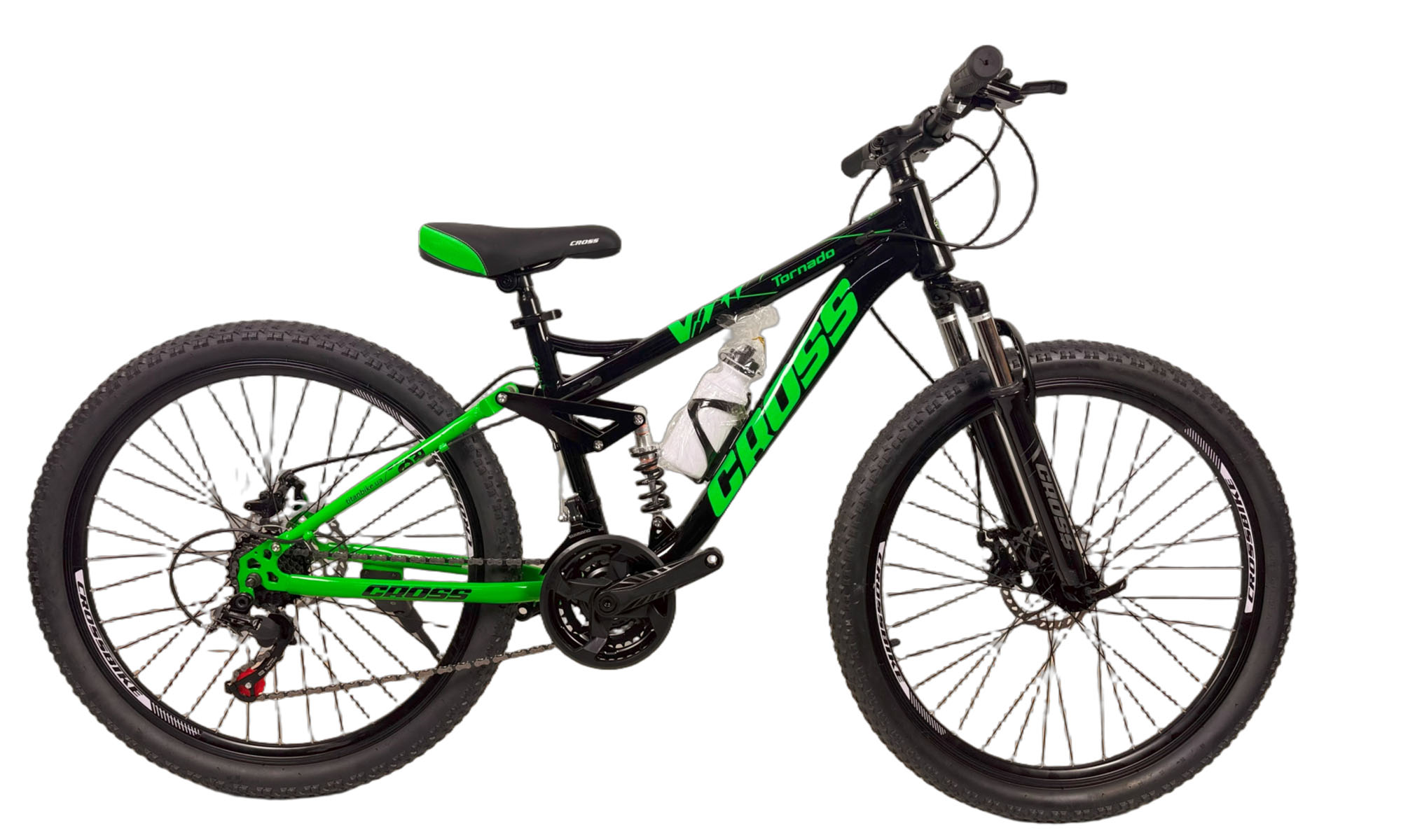 Велосипед Cross Tornado 26", розмір XS, рама 14", рік 2025, Зелений Велосипед Cross Tornado 26", розмір XS, рама 14", рік 2025, Зелений