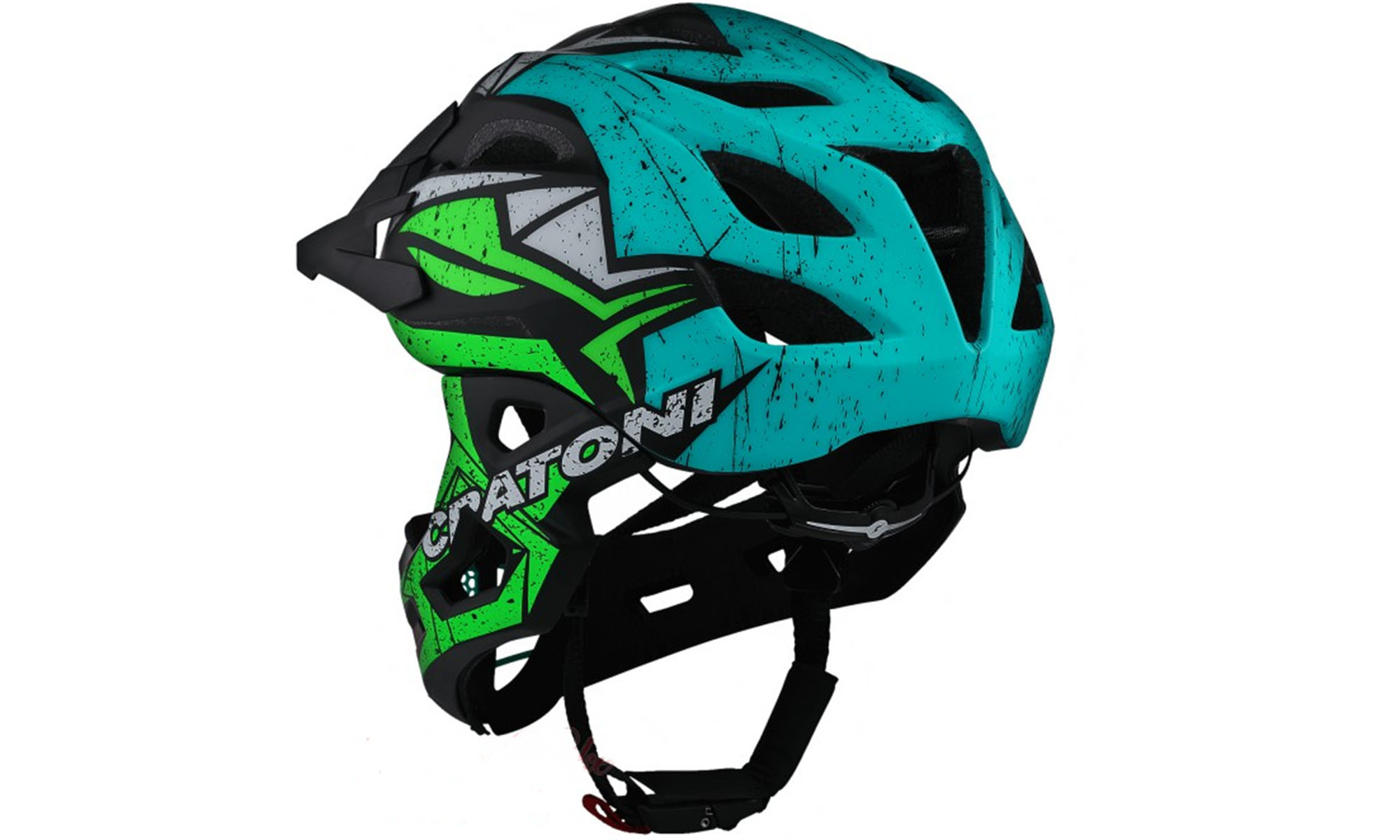 Велошлем FullFace Cratoni C-Maniac PRO чёрный/лайм/бирюзовый размер S/M (52-56 см) 2