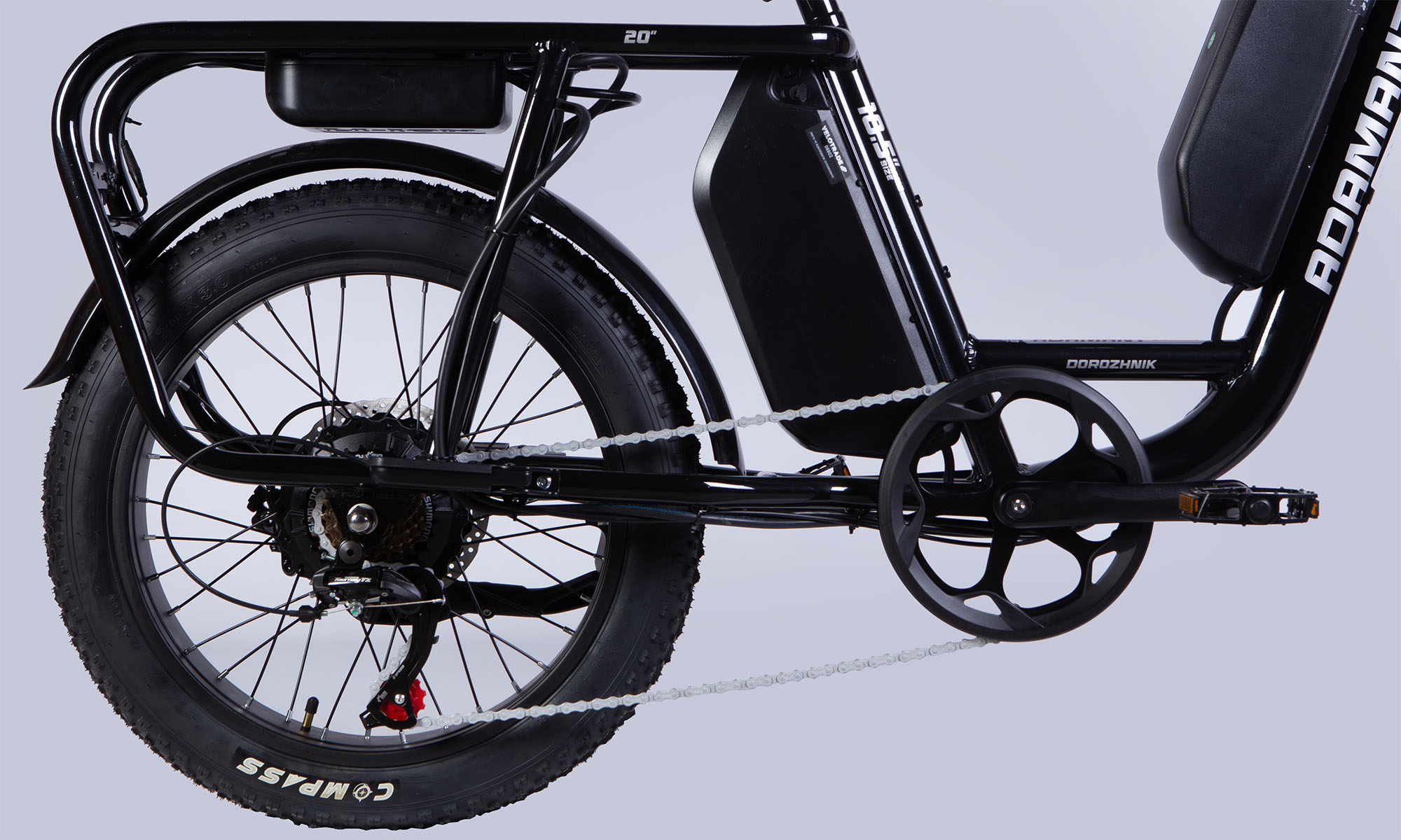 Велосипед з електроприводом Dorozhnik eADAMANT HDD 20", розмір M, рама 18,5" 48B 17.5+12.5А*г 1000Вт, 2025, чорний, крила, підніжка 7 Велосипед з електроприводом Dorozhnik eADAMANT HDD 20", розмір M, рама 18,5" 48B 17.5+12.5А*г 1000Вт, 2025, чорний, крила, підніжка 7