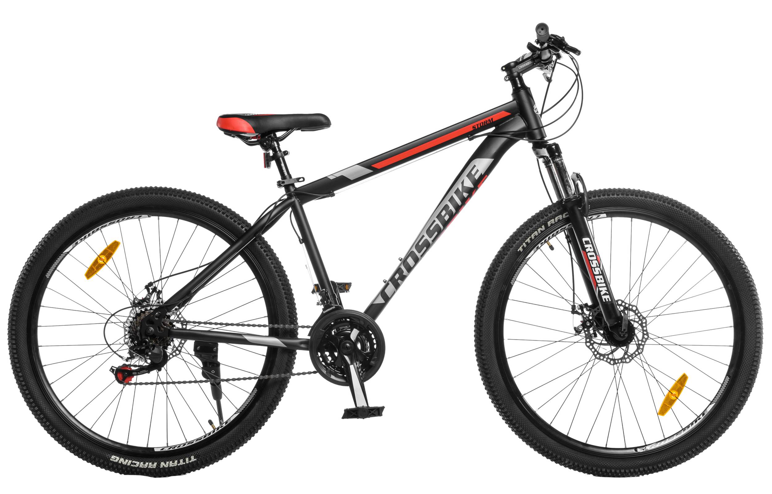 Фотографія Велосипед CrossBike Storm 27,5" розмір М рама 17 2022 Чорний-Червоний