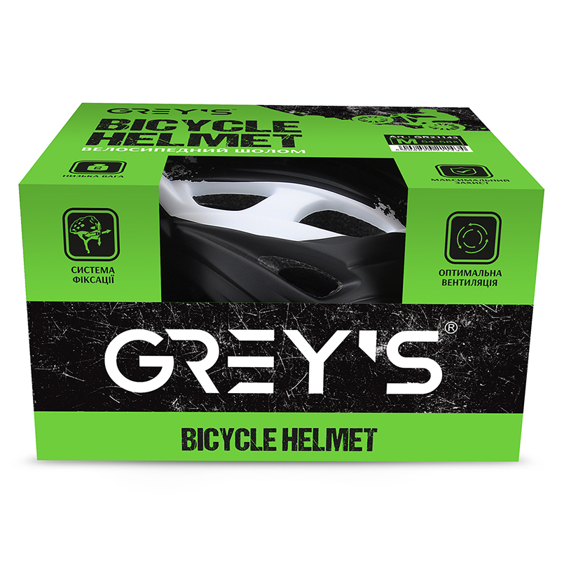 Фотография Велосипедный шлем Grey's размер М (54-58 см), Черно-белый 2