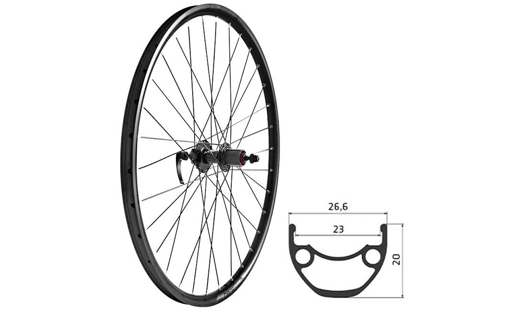 Заднє колесо під ексцентричним KLS Draft DSC 023 28/29 "Disc, під корпусом, 10х135мм, чорний 