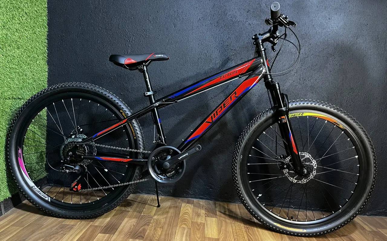 Фотография Велосипед подростковый Viper Extreme D 26" размер XS рама 13 2024 Черно-крансый
