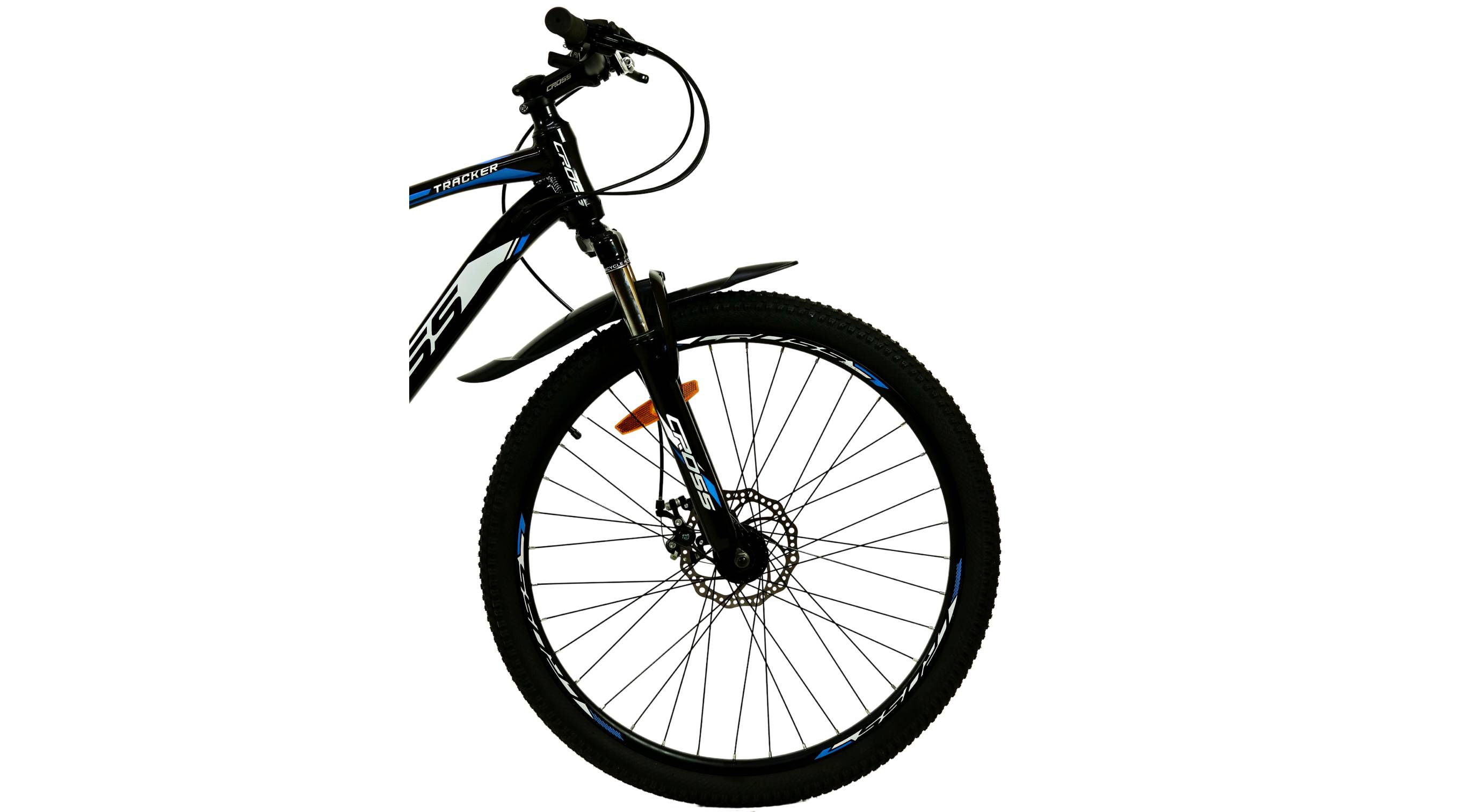 Велосипед CROSS Tracker 27.5", размер M рама 17" (2023), Черный-Синий 4
