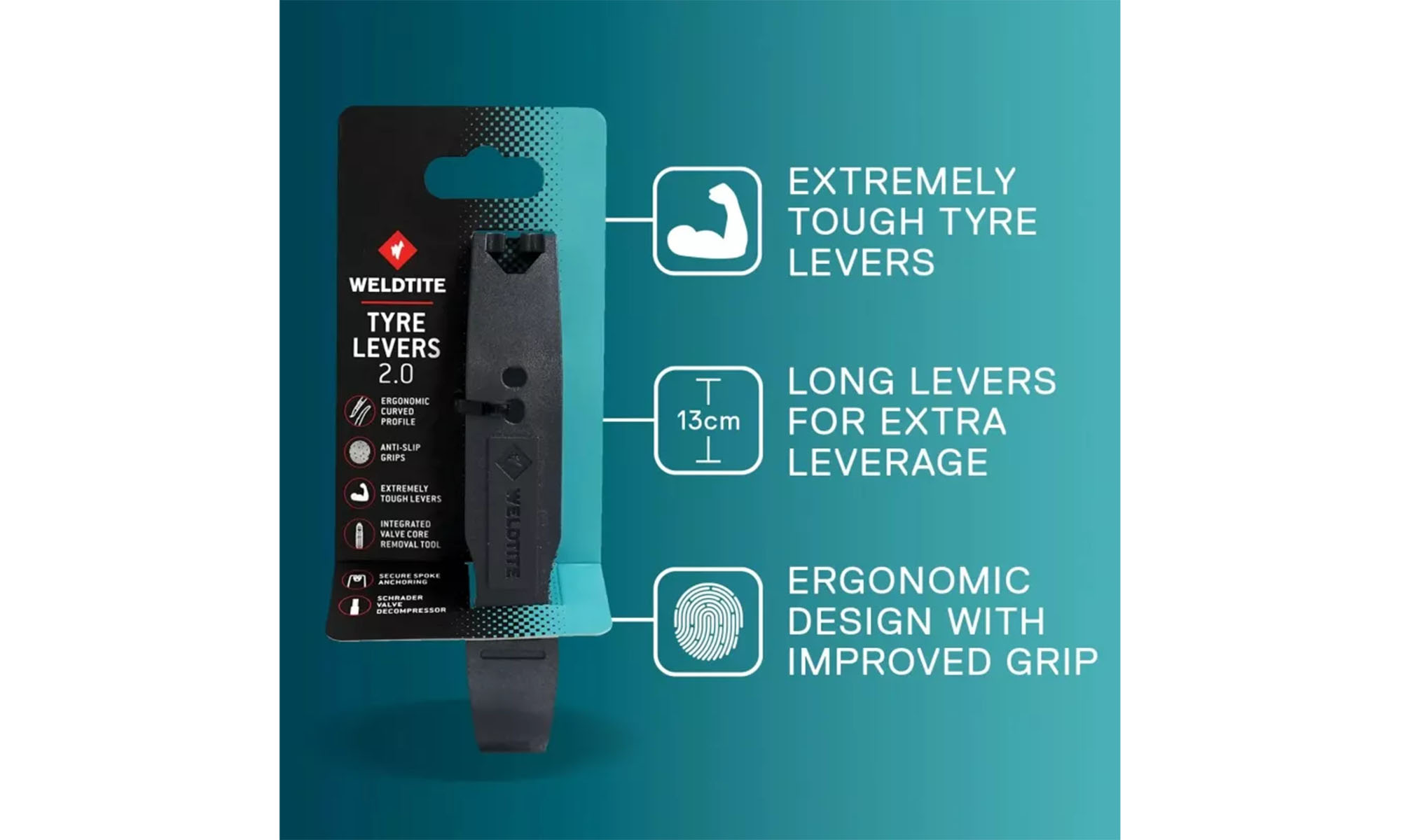 Лопатка бортировочная Weldtite 06026 TYRE LEVERS 2.0 (2шт) 2