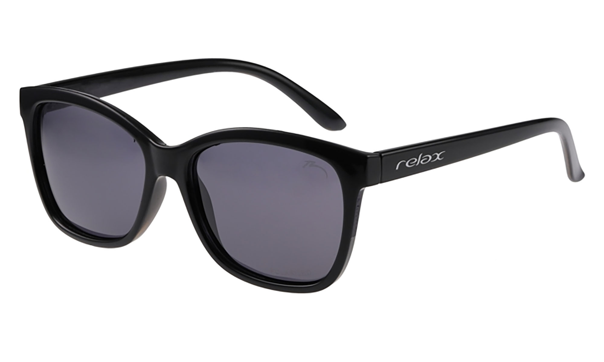 Очки Relax Frigo черные глянцевые, линза smoke  (Polarized TAC 1,1 mm), кат. 3 