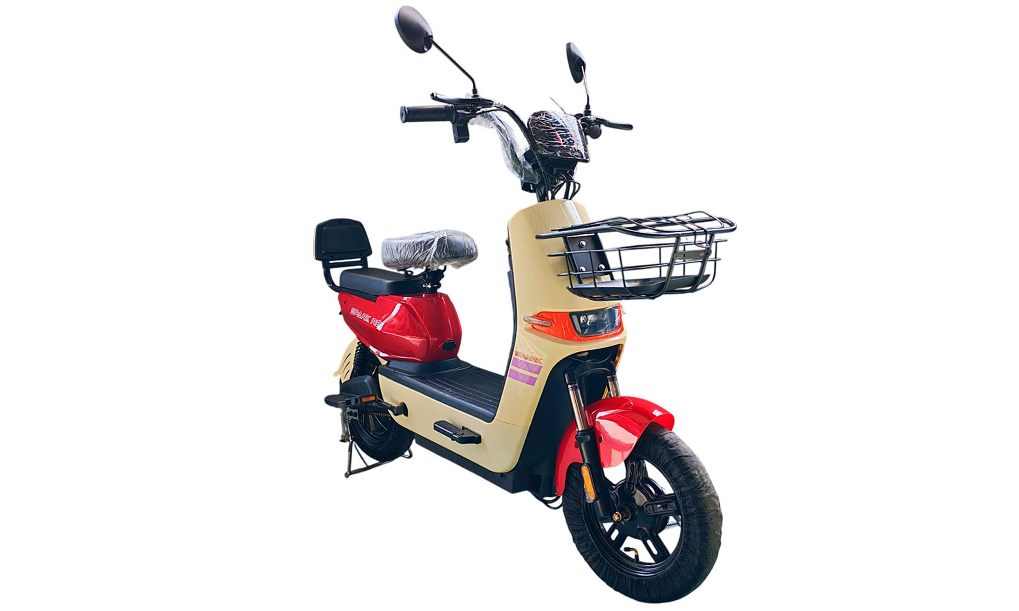 Велосипед с электромотором SPARK R8 10", рама 14", 60V/800W/20Ah LiFePO4, год 2026, бежевый с красным 3 Велосипед с электромотором SPARK R8 10", рама 14", 60V/800W/20Ah LiFePO4, год 2026, бежевый с красным 3