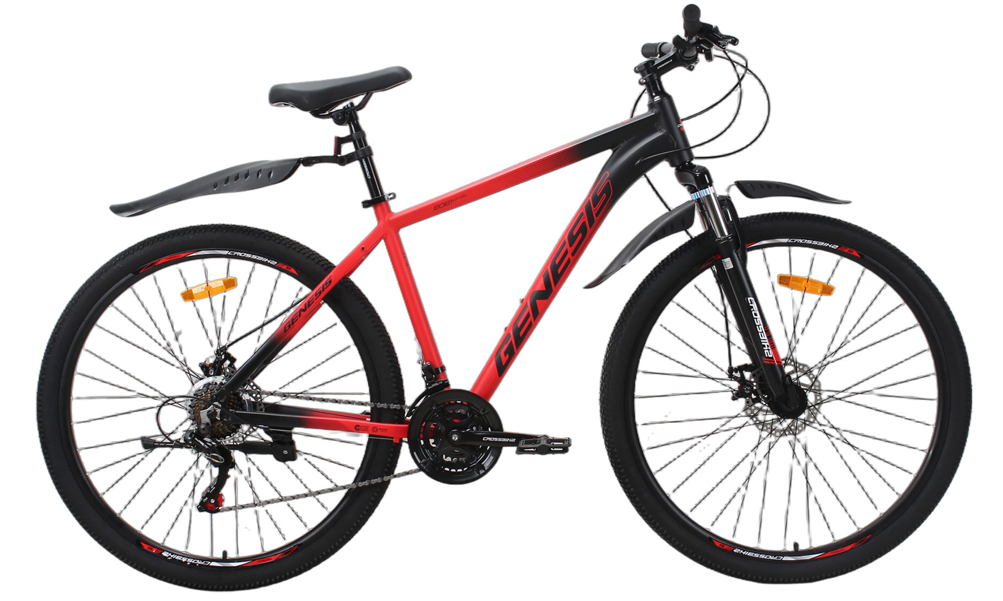 Велосипед Crossbike Genesis 29", размер L, рама 19", год 2026, Черный-Красный Велосипед Crossbike Genesis 29", размер L, рама 19", год 2026, Черный-Красный