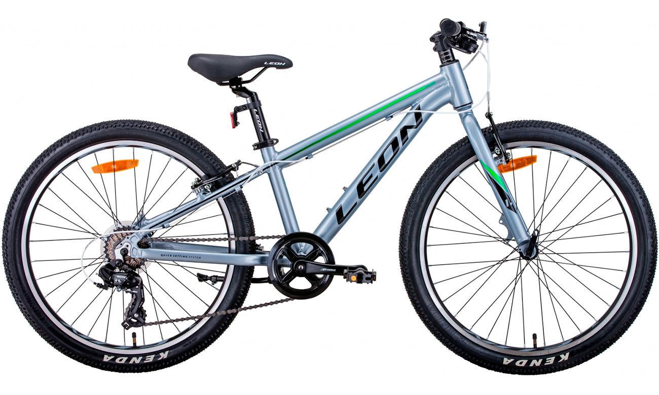 Велосипед Leon JUNIOR Vbr 24" (2021) 2021 Серебристо-черный 2