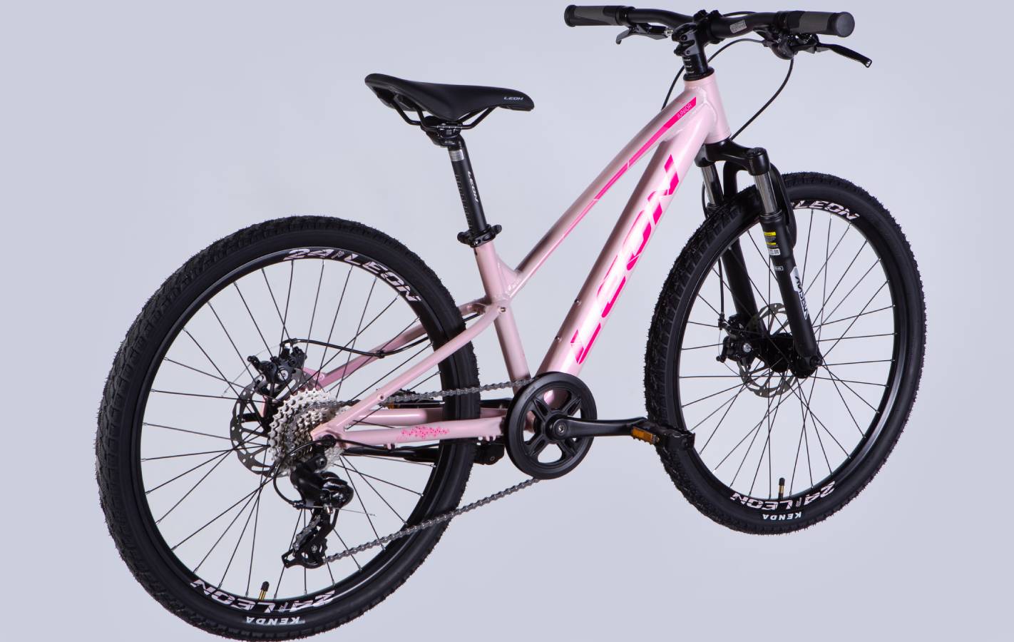 Велосипед Leon JUNIOR DD CS 24", размер XXS, рама-12", 2025, розовый с малиновым  6