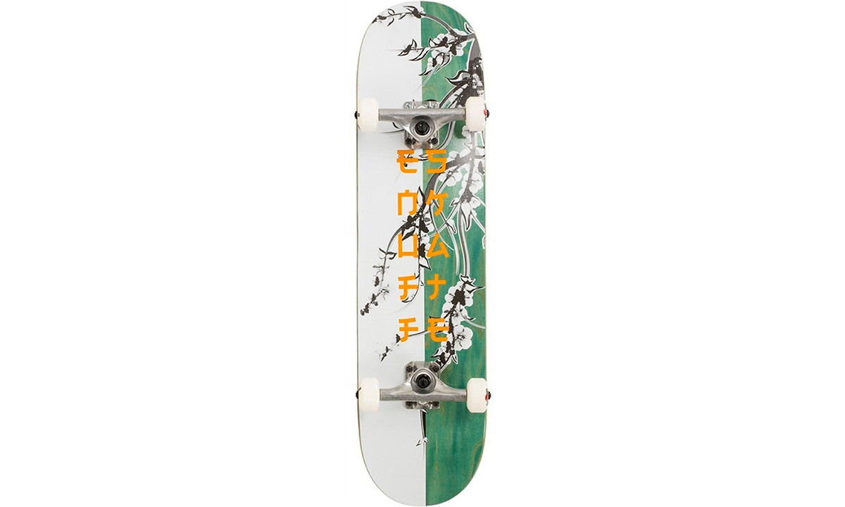 Скейтборд Enuff Cherry Blossom 81 х 20 см Бело-зеленый