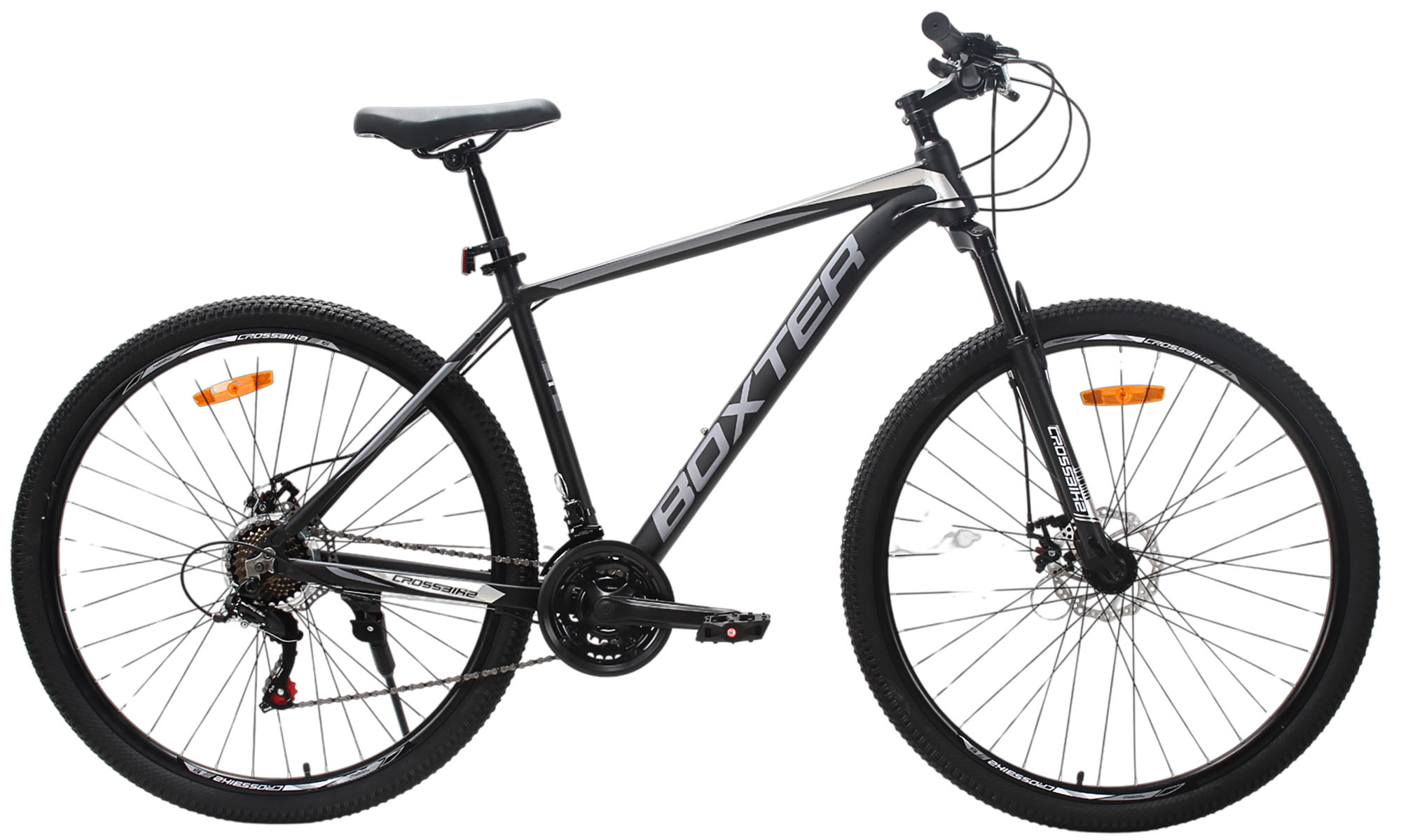 Велосипед CrossBike BOXTER 29", размер L, рама 19", год 2025, Чёрный-Серебристый Велосипед CrossBike BOXTER 29", размер L, рама 19", год 2025, Чёрный-Серебристый