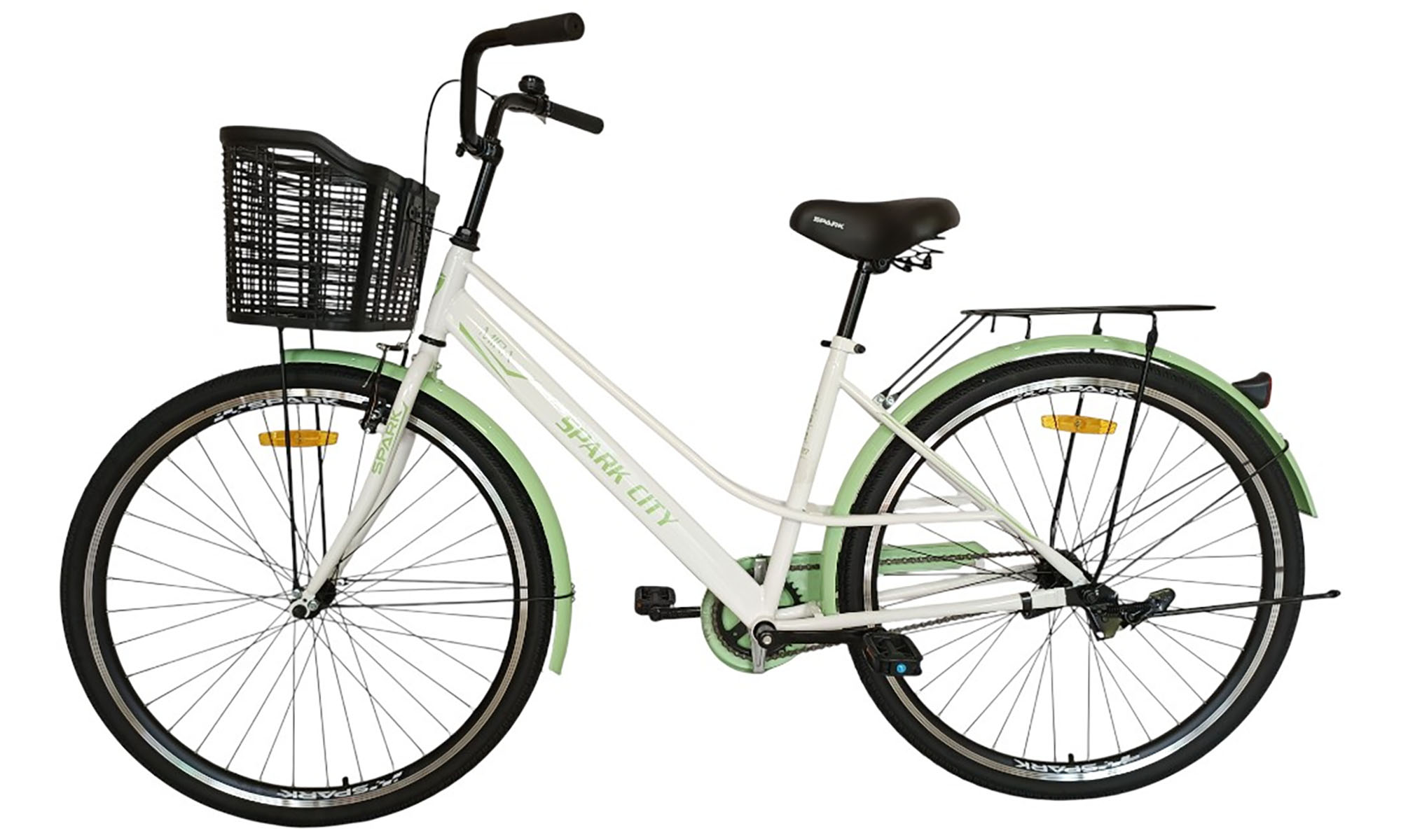 Велосипед SPARK CITY MIRA 28", размер M, рама - 18", год 2026, серый с зеленым 4