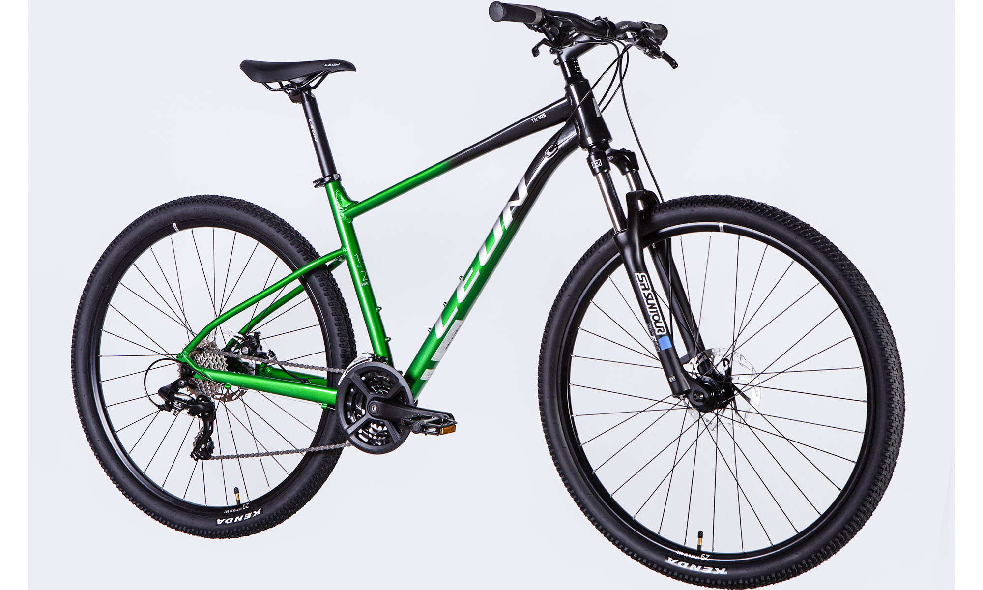 Велосипед Leon TN 105 DD CS 29", размер L, рама 19", год 2025, черно-зеленый 6