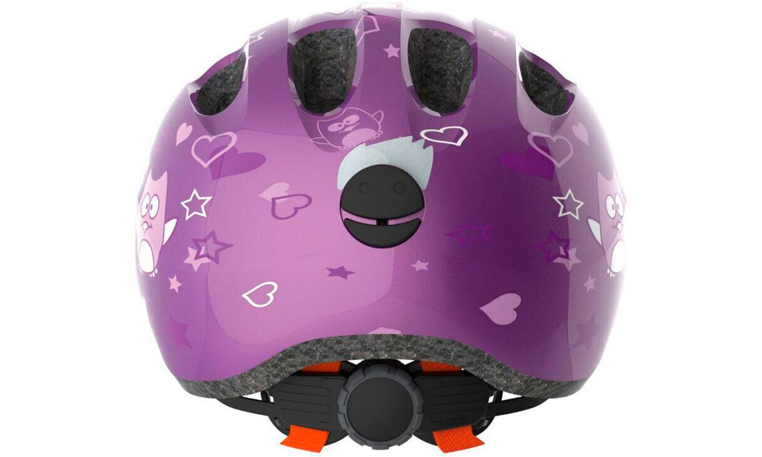 Шолом дитячий ABUS SMILEY 2.0 Purple Star, розмір S (45-50 см) Фіолетовий з совами 