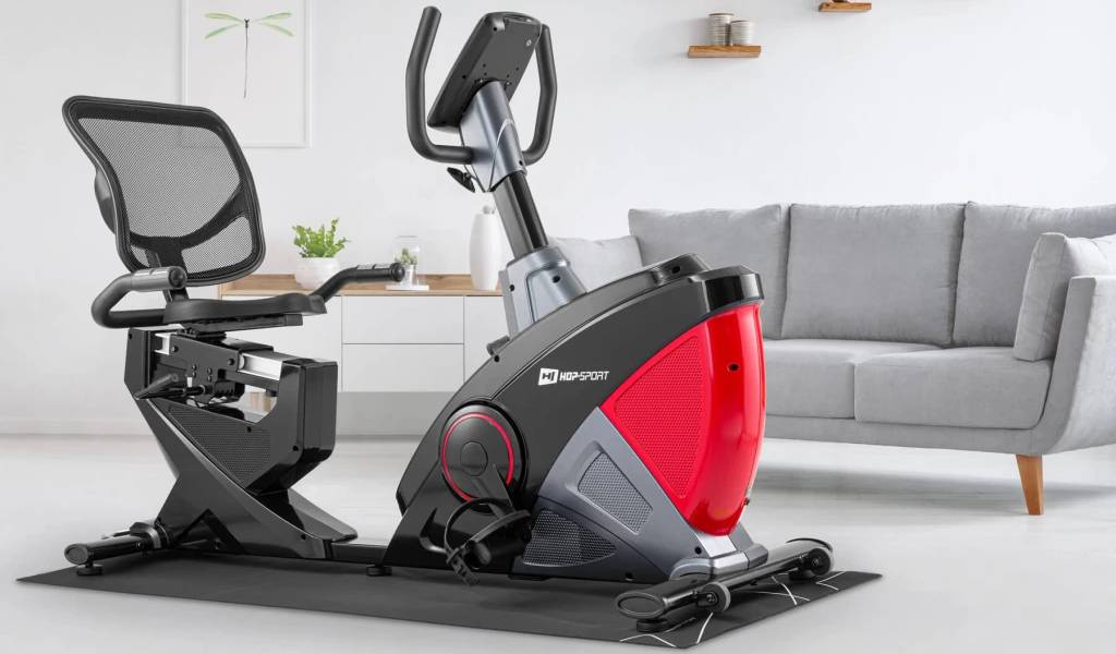 Горизонтальный велотренажер Hop-Sport HS-070L Helix iConsole+ черно-красный 14