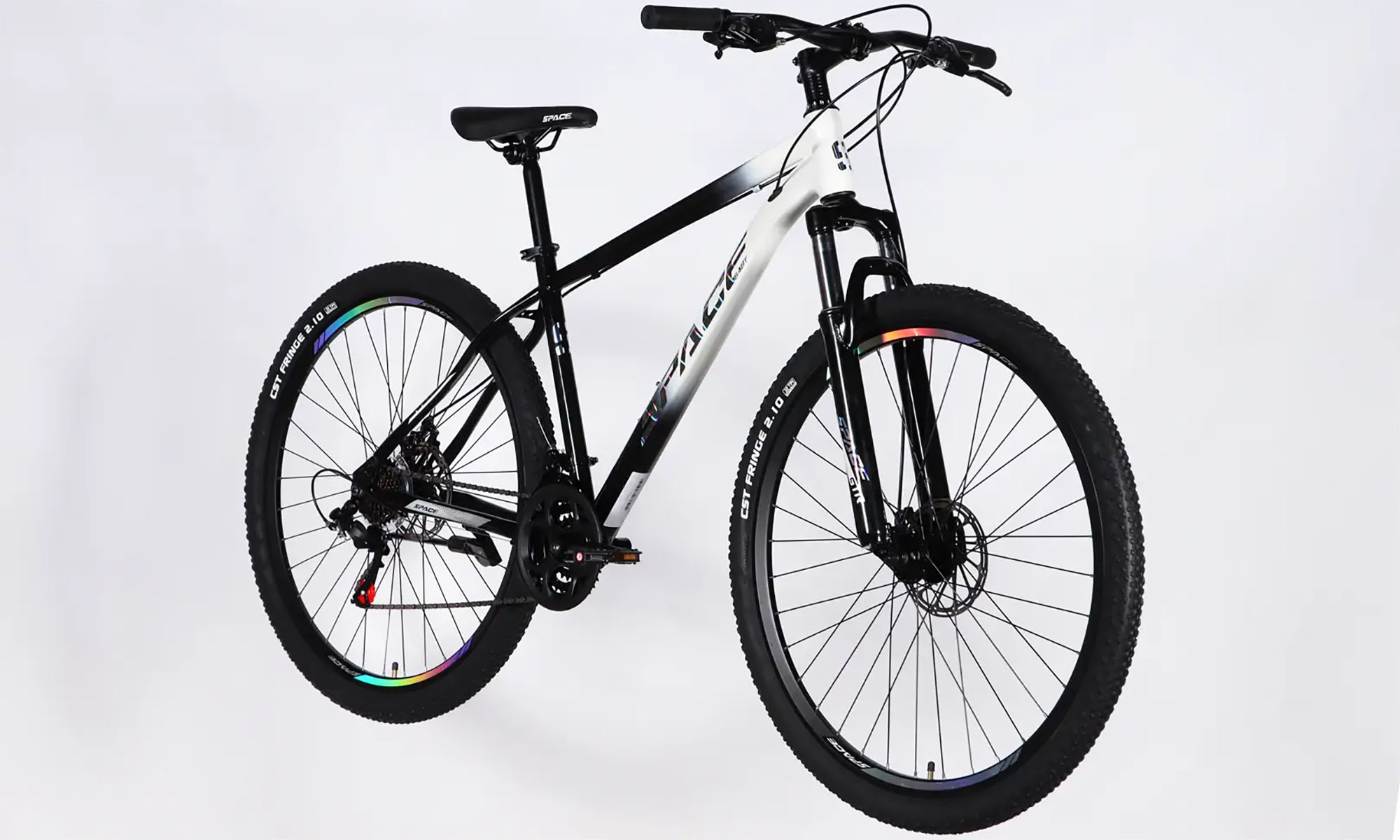 Велосипед SPACE MARS DD FR 27.5", розмір M, рама-17", рік 2026, чорний з білим 3