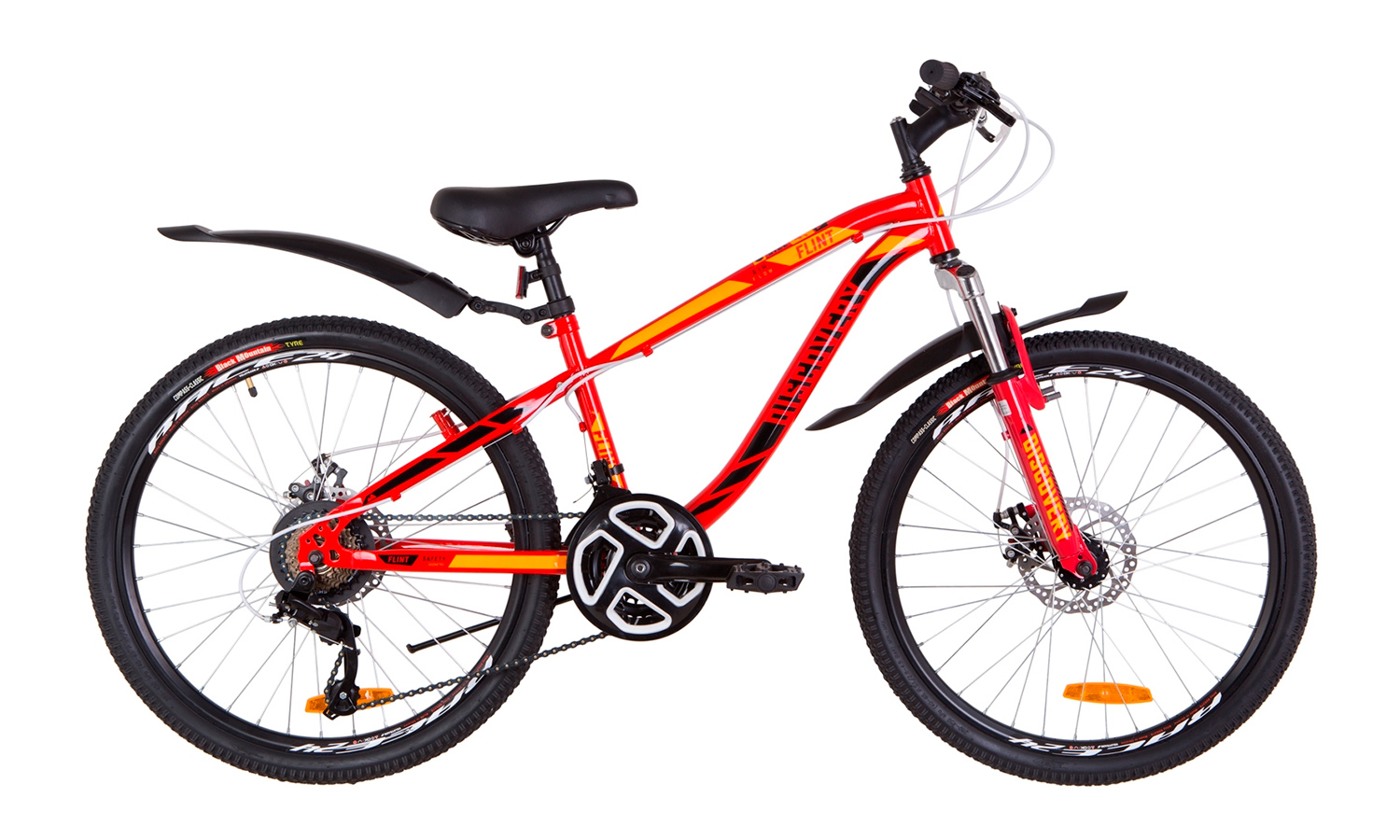 Фотография Велосипед 24" Discovery FLINT AM DD (2019) 2019 Красно-оранжевый 