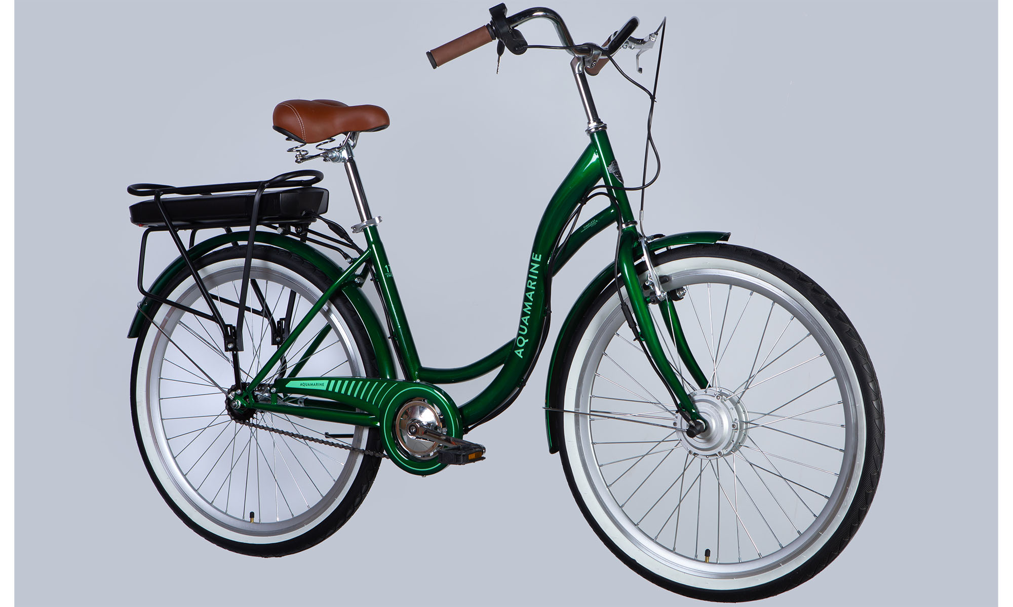 Велосипед з електроприводом Dorozhnik eAQUAMARINE BH 26", розмір M, рама-17", 36B, 13А*г, 500Вт, рік 2026, зелений 3