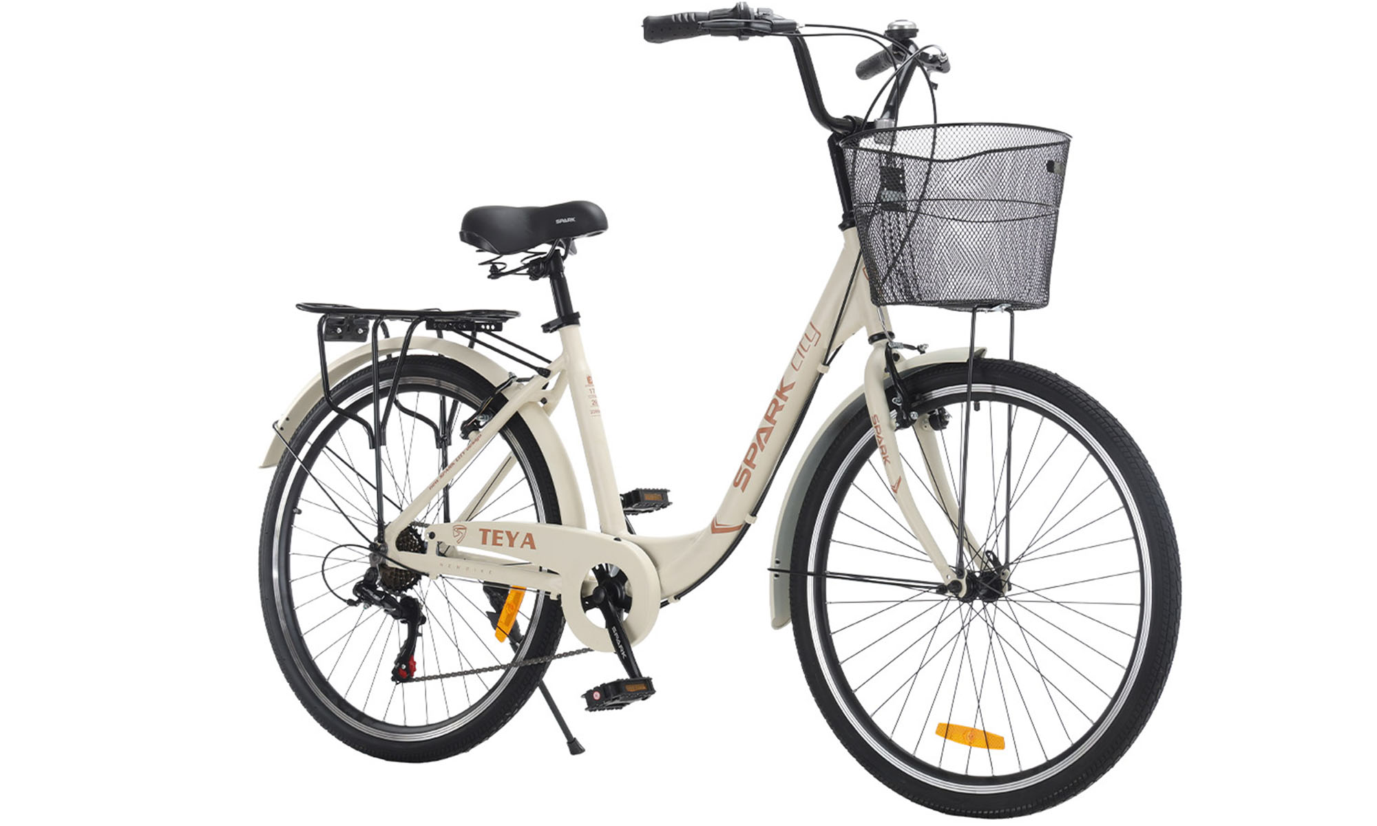 Велосипед SPARK CITY TEYA 26", розмір M, рама 17", рік 2026, бежевий 4