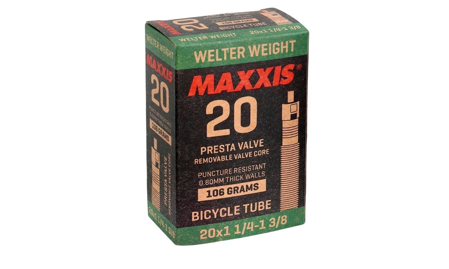 Камера MAXXIS WELTER WEIGHT 20X1*1/4X1*3/8 Ниппель - Presta 48mm Камера MAXXIS WELTER WEIGHT 20X1*1/4X1*3/8 Ниппель - Presta 48mm