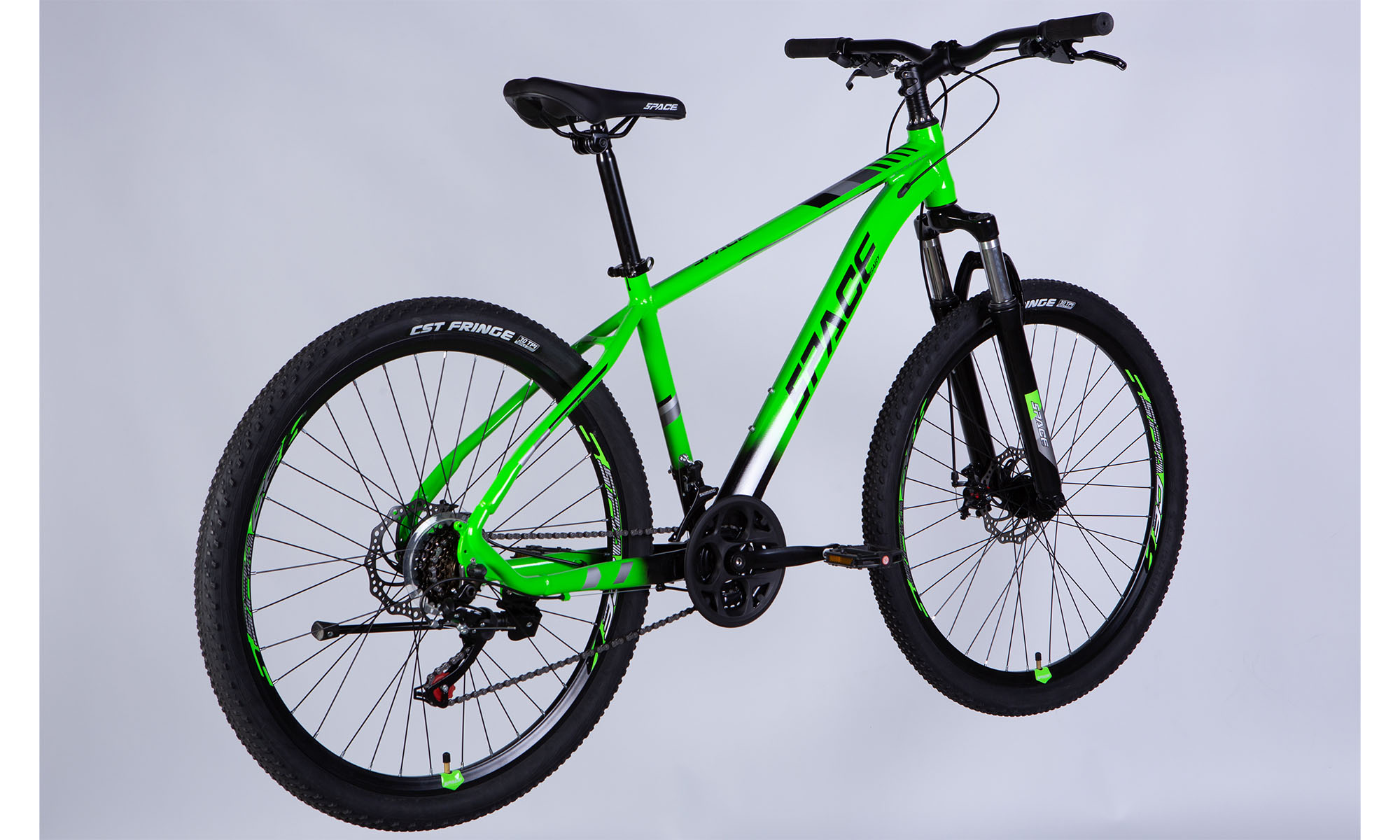 Велосипед SPACE MERCURY DD FR, 27.5", размер M, рама 17", год 2026, зелено-черный 2