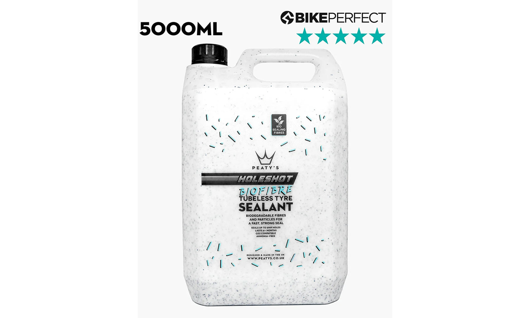 Фотография Герметик бескамерный Peaty's Holeshot BioFibre Tubeless Tyre Sealant, 5L